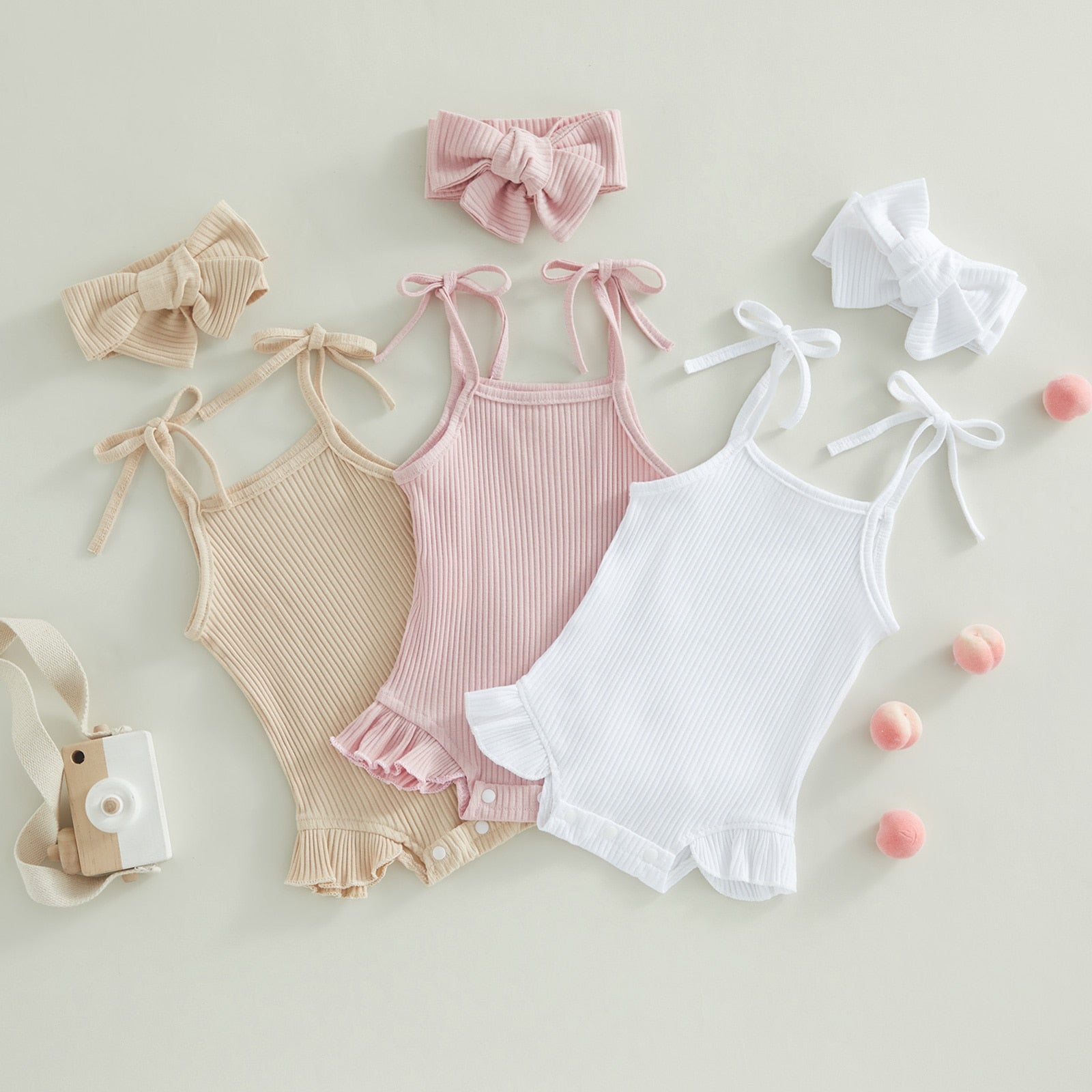 Adorable Baby Girls Knit Romper - Soft & Stretchy Outfit for Newborns & Toddlers - Perfect for Playtime, Photo Shoots & Everyday Wear