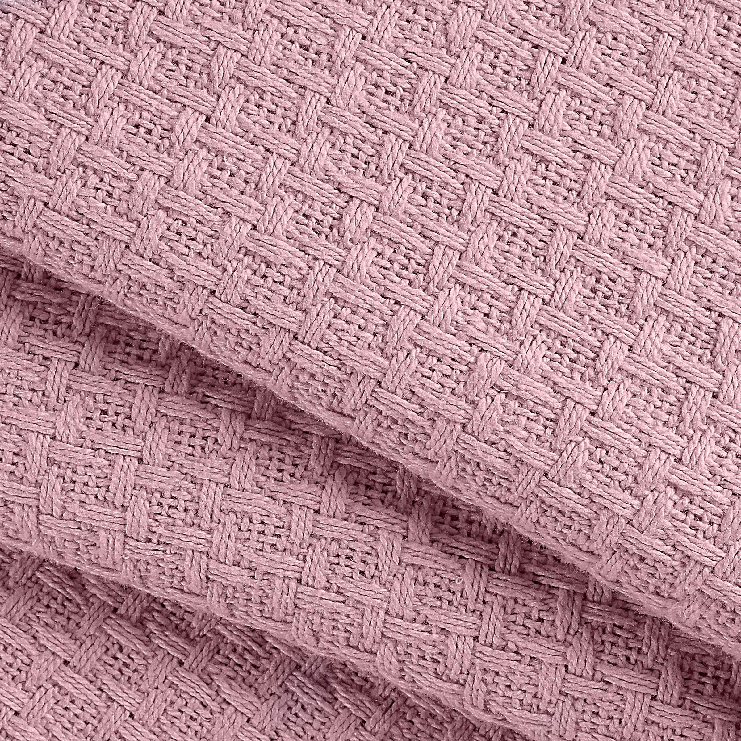 BELIZZI HOME 100% Cotton King Size Thermal Blanket - Breathable All Season Bed Blanket for Layering - Soft & Cozy Purple Blanket for Bedroom, Living Room, and Guest Room Comfort