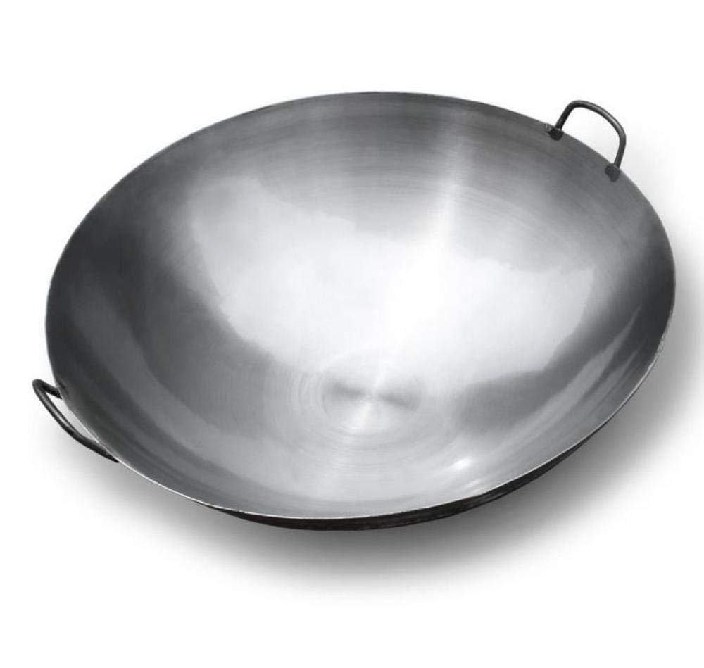 Professional 50cm Large Cast Iron Wok for Home & Commercial Use - Vintage Style Chef's Special Wok with Binaural Handles - Perfect for Stir-Frying, Deep Frying & Asian Cooking (36cm Color Option Available)