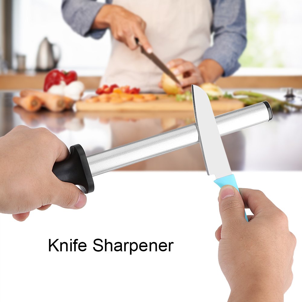 Yosoo 8 Inch Professional Knife Sharpening Rod - High Carbon Steel Honing Rod for Kitchen Knives, Chef Knives & Scissors - Perfect for Home, Restaurant & Culinary Use