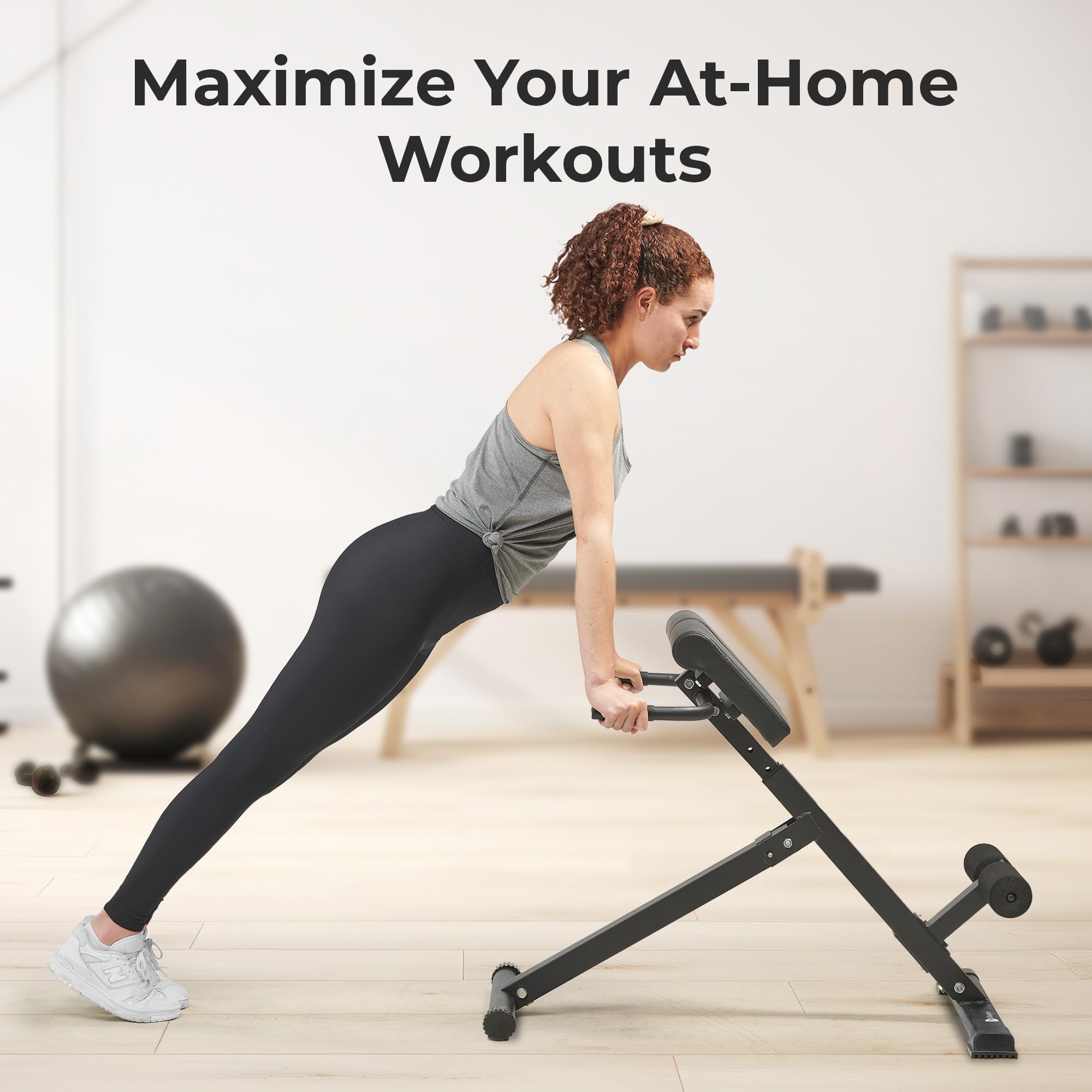 Lifepro Adjustable Roman Chair Hyperextension Bench - Foldable Back Extension Machine for Glutes, Hamstrings & Lower Back Workout - Home Gym Equipment for Core Strength Training | Perfect for Home Fitness, Cross Training & Rehabilitation Exercises