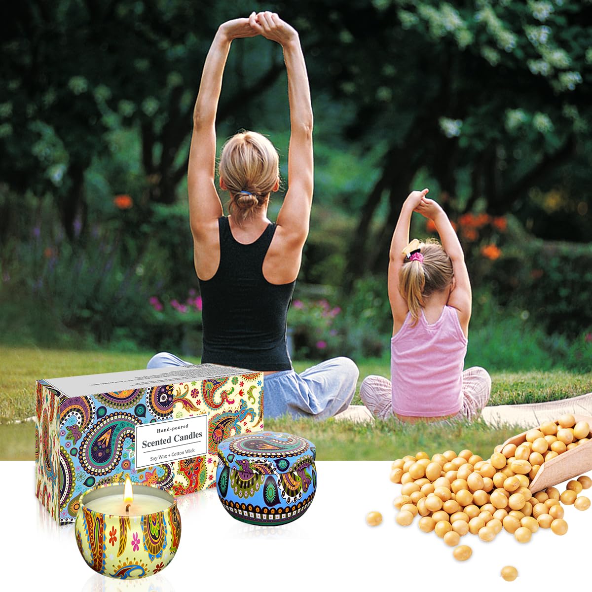 Aromatherapy Soy Candles 4.4oz - Stress Relief for Home & Bedroom Gifts