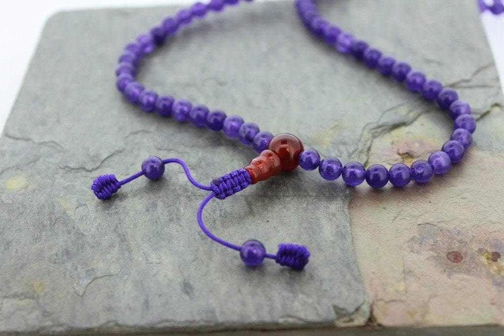Premium 108 Bead Amethyst & Jasper Mala Prayer Necklace - Meditation, Yoga & Spiritual Healing Accessory