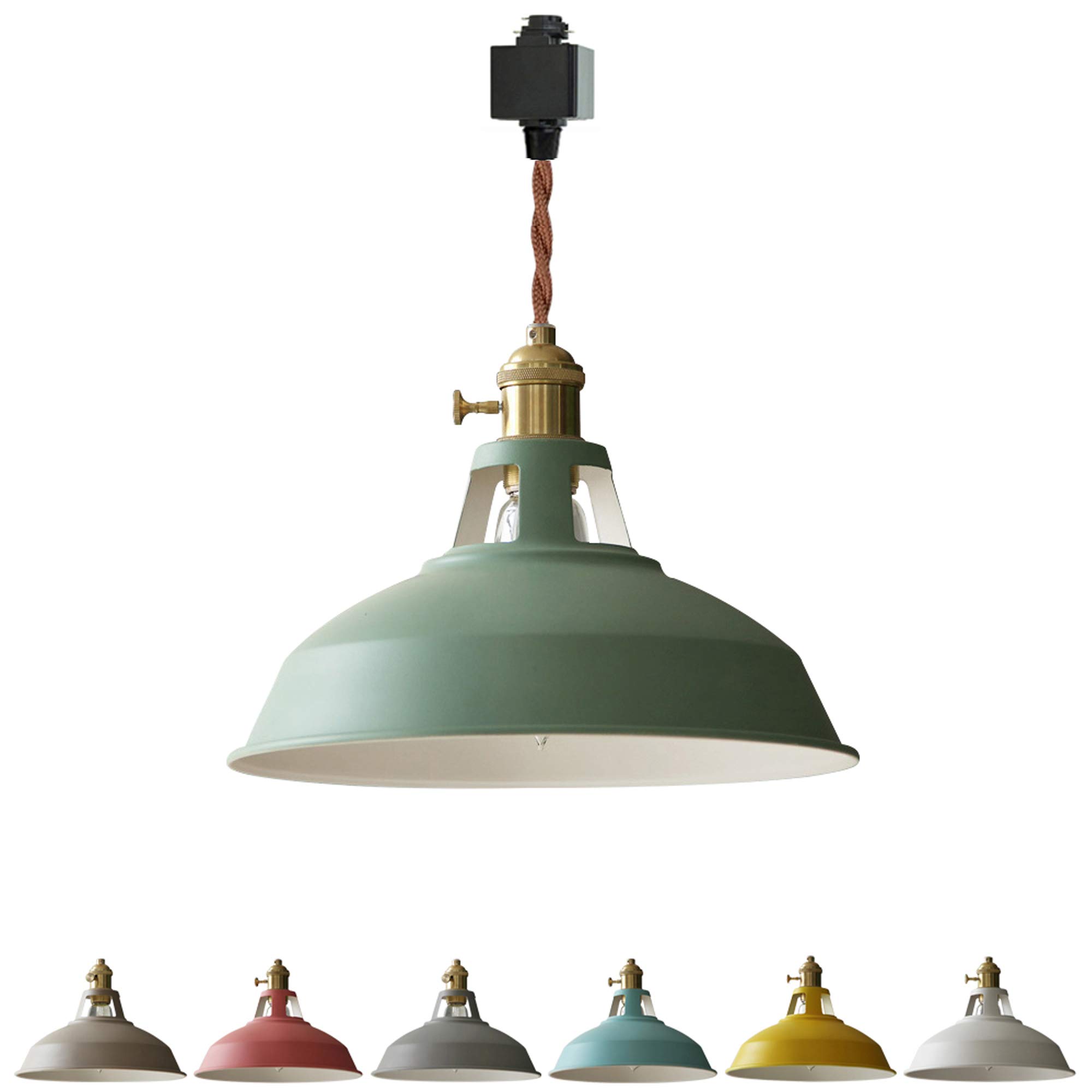Industrial Style H Track Pendant Lighting - Warm Green Iron Art Decor for Cabinets & Show Windows | Customizable Track Lighting System (Bulbs Not Included) | Perfect for Retail Stores, Restaurants & Home Decor