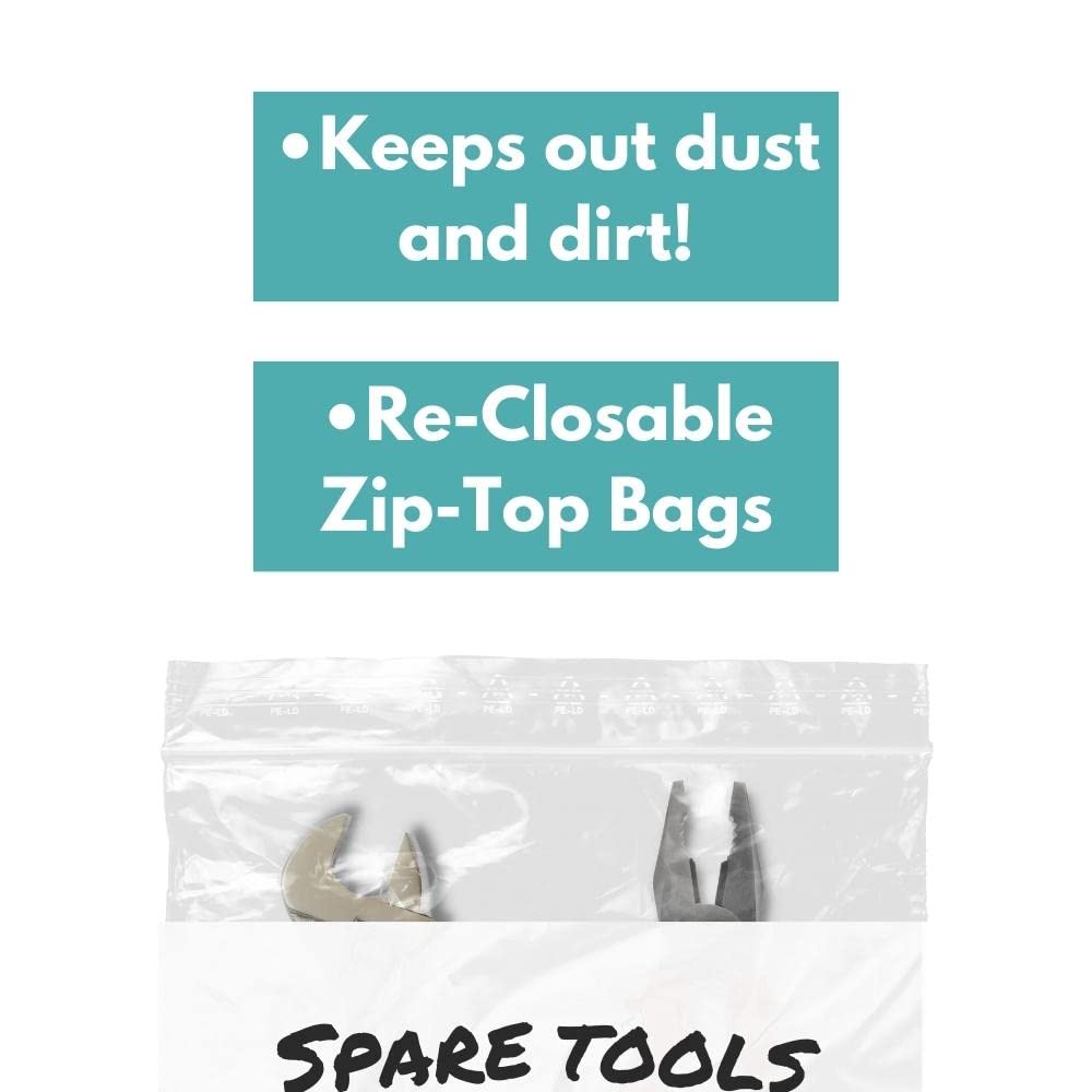 PSBM 4x8 Inch Clear Reclosable Zipper Bags - 4000 Count 2 Mil Poly Plastic Storage Bags | Durable & Lightweight Zip Lock Bags for Organizing Small Parts, Crafts, Jewelry & Office Supplies | Perfect for Home, Workshop & Retail Use