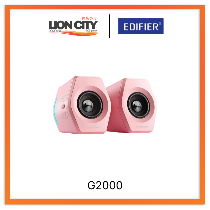Edifier G2000 Pink RGB Gaming Speaker with Bluetooth - 16W Powerful Sound for PC, Laptop, PS5, Xbox & Home Entertainment