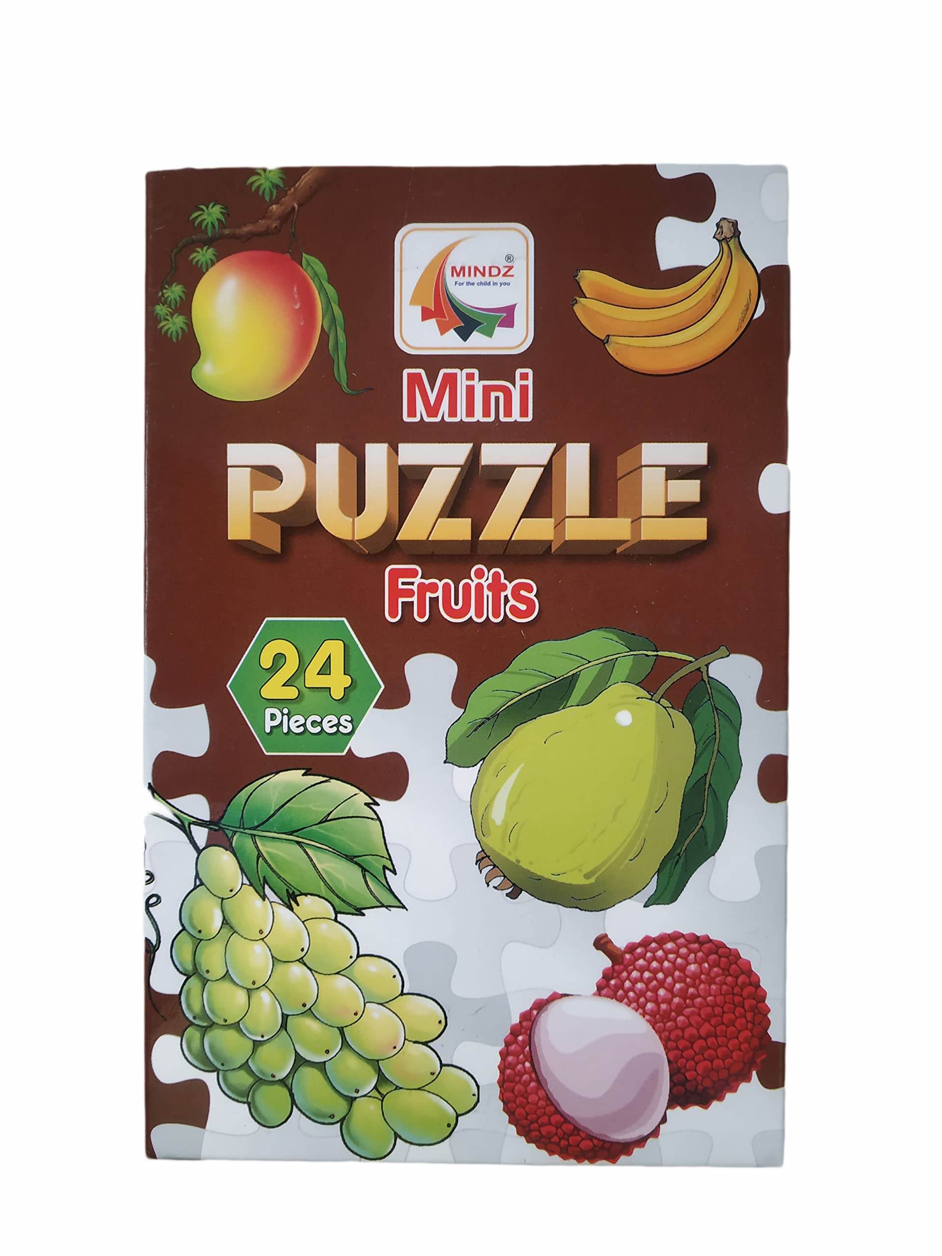 Mindz Fruits Mini Puzzle for Kids Ages 3+ | 24 Piece Educational Toddler Puzzle | Colorful Learning Toy for Preschoolers | Perfect for Birthday Gifts & Classroom Activities