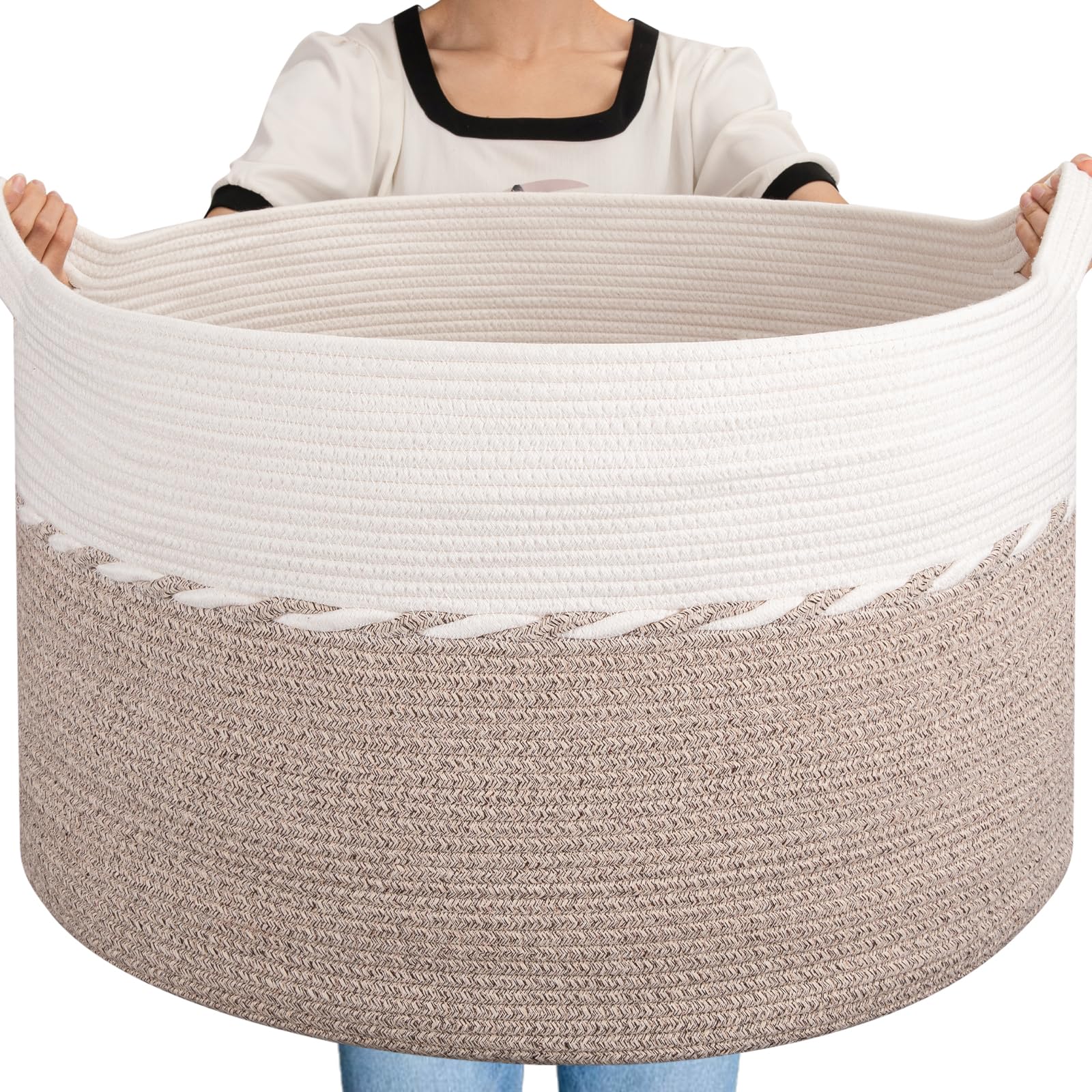 OIAHOMY 125L Extra Large Blanket Basket - 25