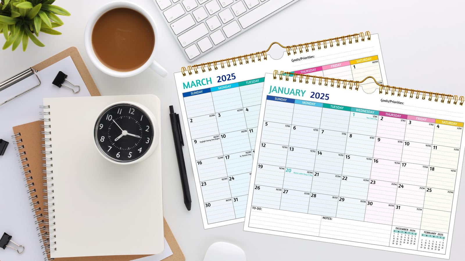 2025-2026 Wall Calendar | 2 Year Monthly Planner Jan 2025-Dec 2026 | 11