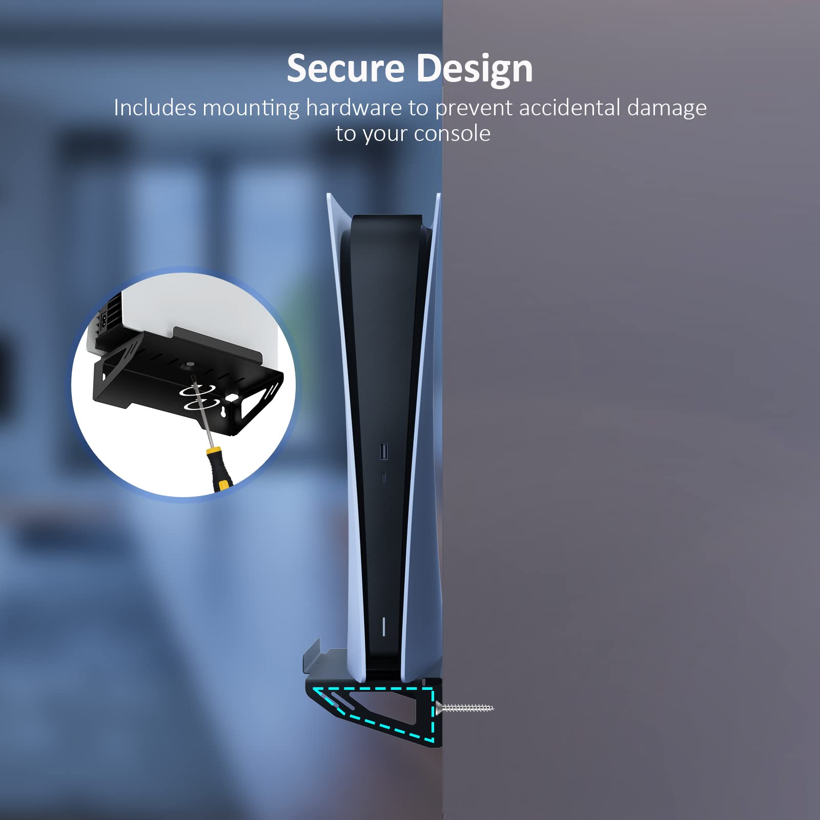 NexiGo PS5 Accessories Kit - Wall Mount with Charging Station, LED Cooling Fan & Efficient Cooling System for PlayStation 5 (Disc/Digital) - Perfect for Gaming Setup & Home Entertainment