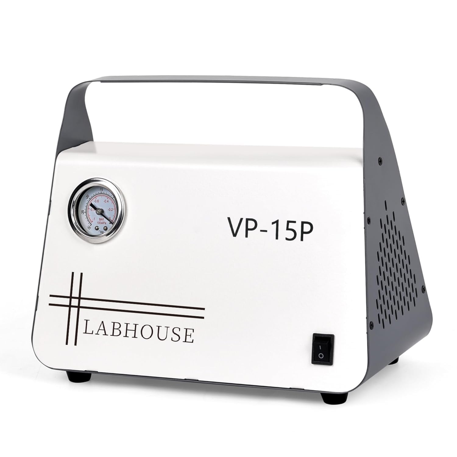 VP-15P Lab Diaphragm Vacuum Pump - Portable Mini Oilless Oil-Free 15L/min with Rubber Tube for Laboratory Vacuum Filtration | Positive & Negative Pressure | 110V-220V | Ideal for Chemistry Experiments & Scientific Research