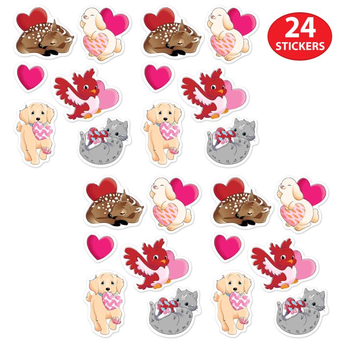 12 Packs Beistle Valentine's Day Stickers 4/Pack - 48 Count Heart Stickers for Kids, Classroom, Scrapbooking & Party Decorations