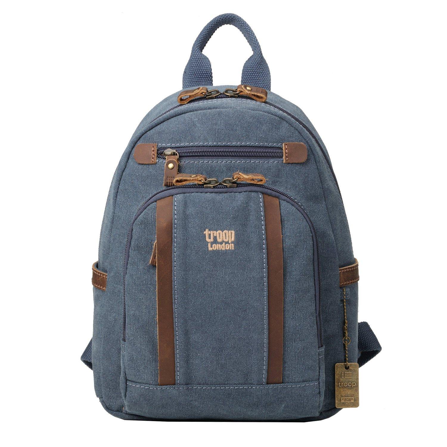 TRP0255 Troop London Classic Canvas Backpack Small - Durable School & Travel Backpack for Men & Women - Perfect for College, Commuting & Outdoor Adventures