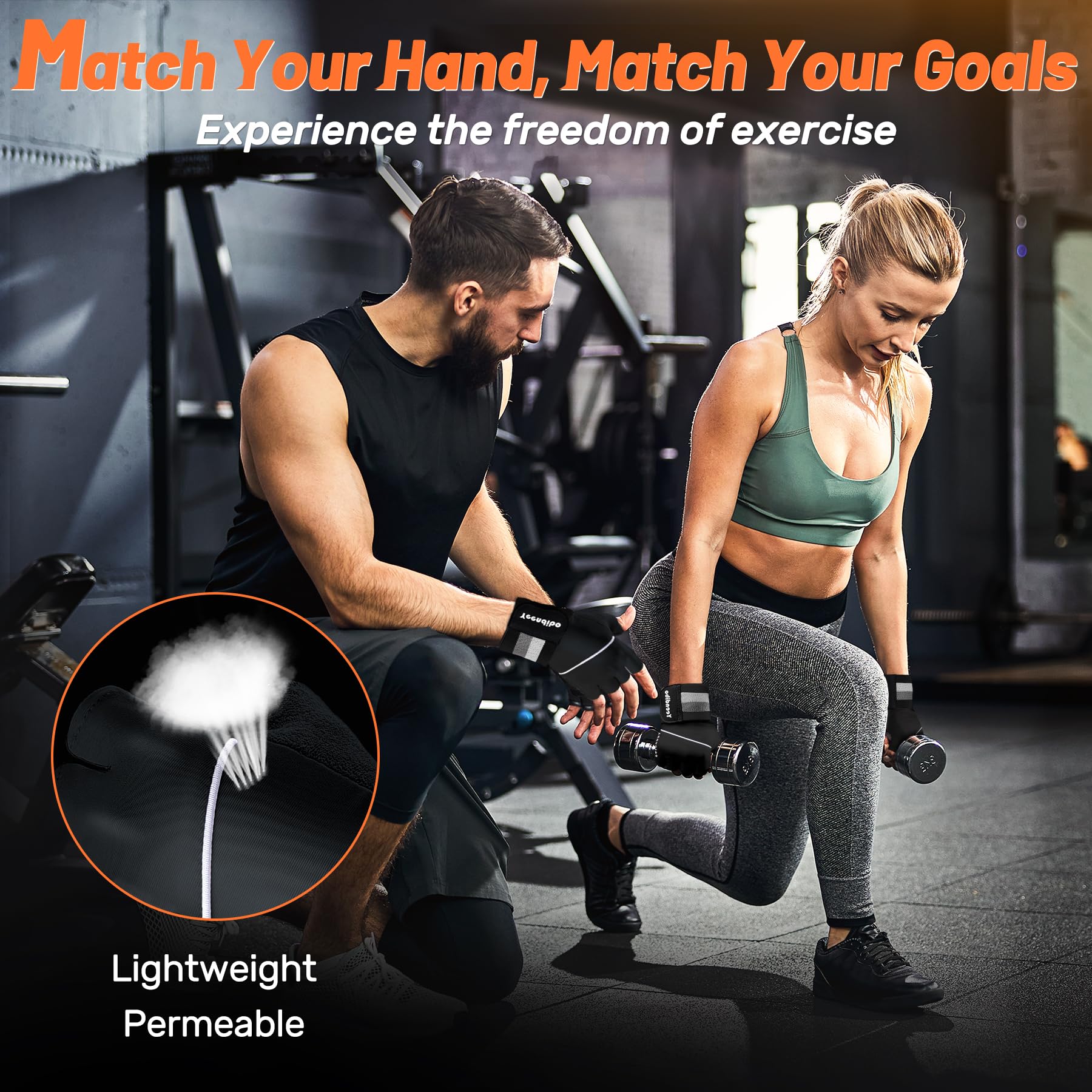 5-in-1 Workout Gloves for Men & Women - Breathable Weight Lifting Gloves with Anti-Slip Grip & Wrist Support - Ideal for Gym Training, CrossFit, Powerlifting & Home Workouts