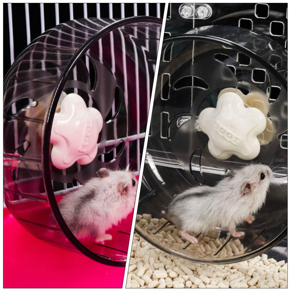 POPETPOP Hamster Exercise Wheel - Silent Spinning Running Toy for Small Pets like Hamsters, Gerbils, Mice | Durable Plastic Cage Accessory for Play & Fitness | Perfect for Cage Enrichment & Nighttime Activity