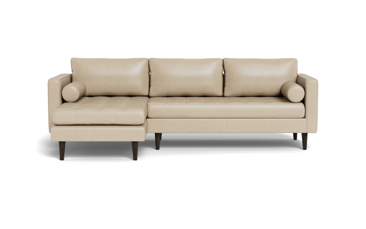 Ladybird 102 Genuine Leather Left Chaise Sectional Sofa - Modern L-Shaped Couch for Living Room, Home Theater & Lounge Areas