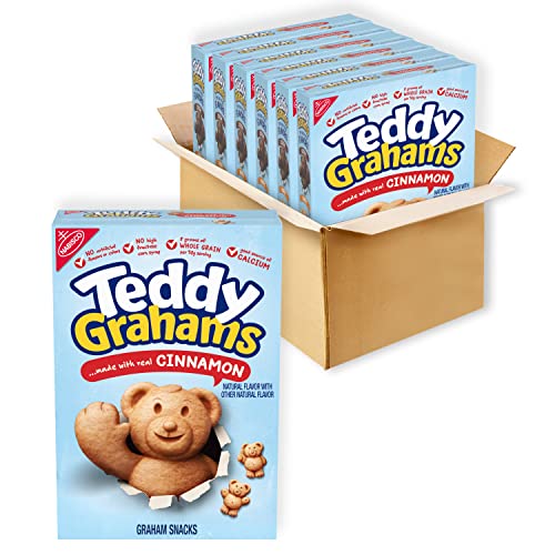 Teddy Grahams Cinnamon Graham Snacks - 6 Pack (10 oz Each) | Crunchy Cinnamon Cookies for Kids Lunch, School Snacks & Family Movie Nights