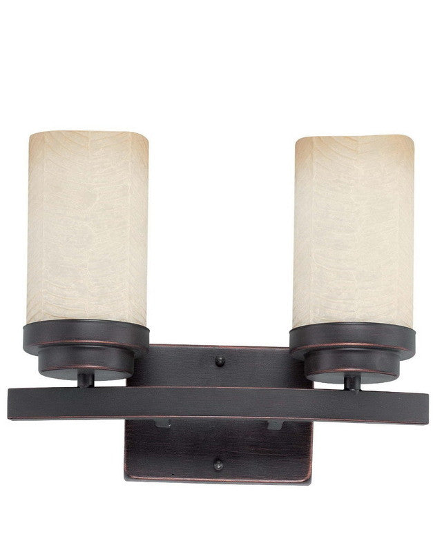 Nuvo Lighting Lucern Collection 2-Light Bathroom Vanity Wall Sconce - Energy Star Certified Fluorescent GU24 Fixture in Patina Bronze Finish for Bathroom, Powder Room & Dressing Area Lighting