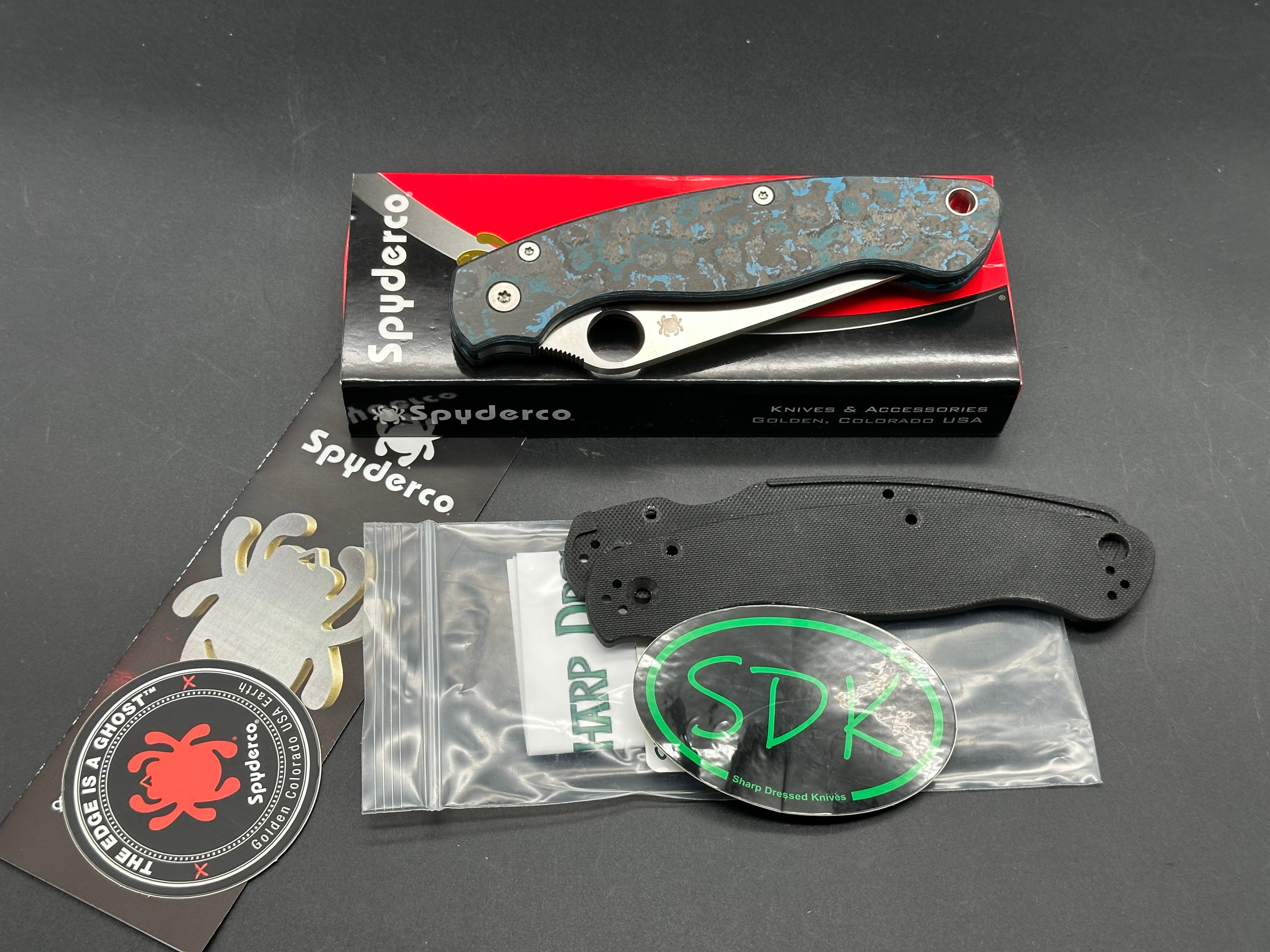 Spyderco Military 2 Folding Knife - S30V Satin Blade, Arctic Storm Carbon Fiber Handle with Compression Lock - EDC, Outdoor Survival, Camping & Tactical Use