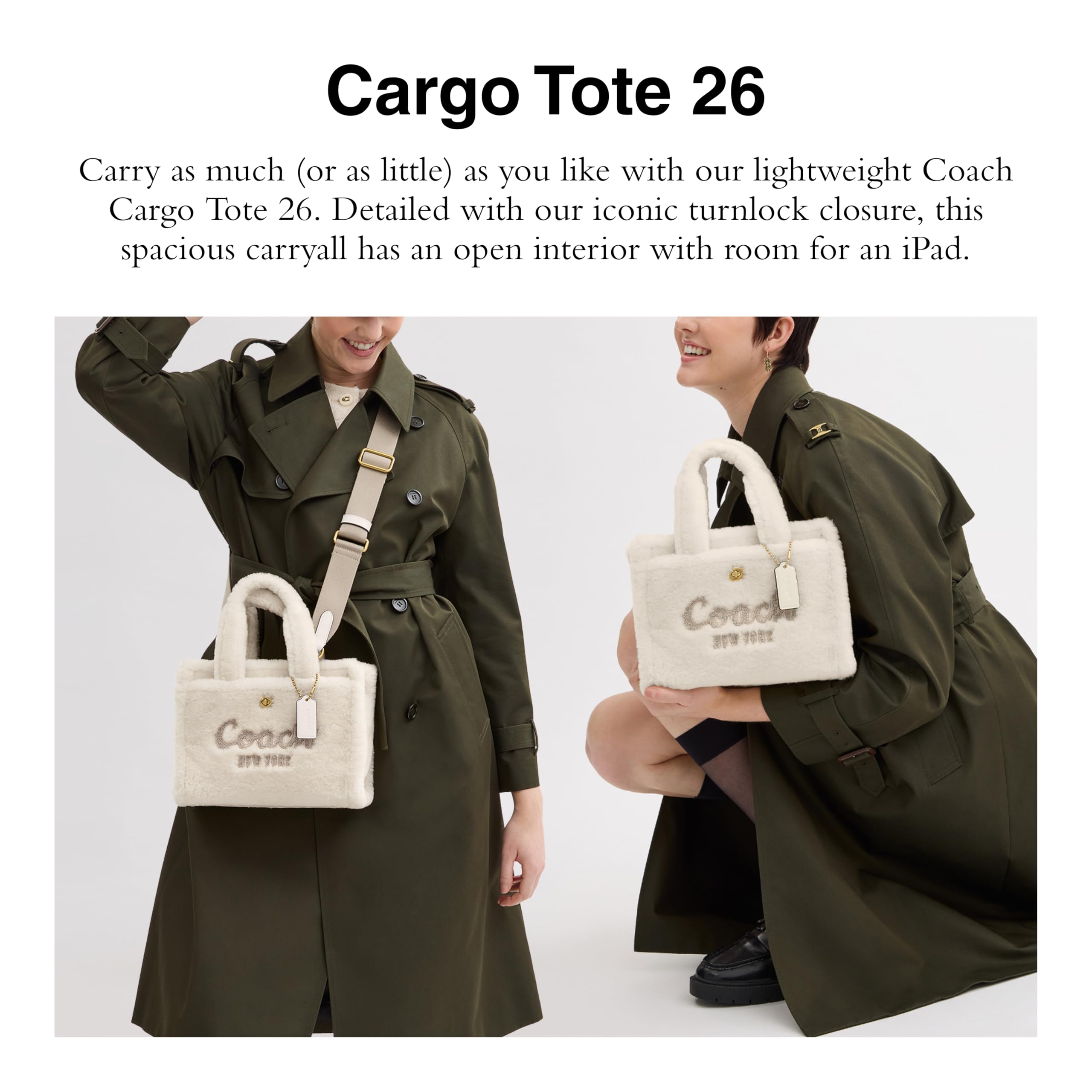 Coach Women's Cargo Tote 26 - Stylish Leather Shoulder Bag for Work, Travel & Everyday Use | Perfect Office Tote, Commuter Bag & Weekend Carryall