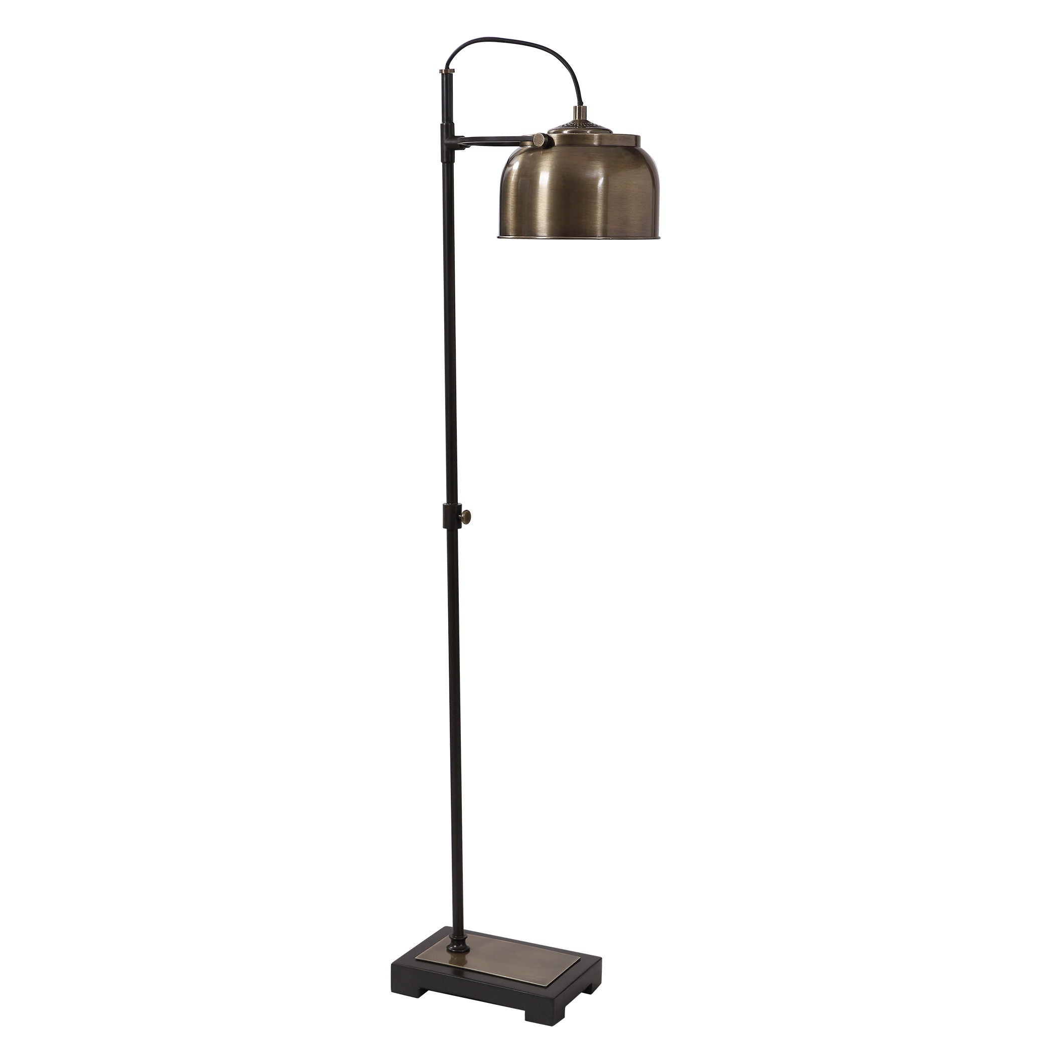 Industrial Floor Lamp Light Brown - Adjustable Vintage Style LED Standing Light for Living Room, Bedroom, Office - Dimmable Modern Task Lighting with Heavy Base