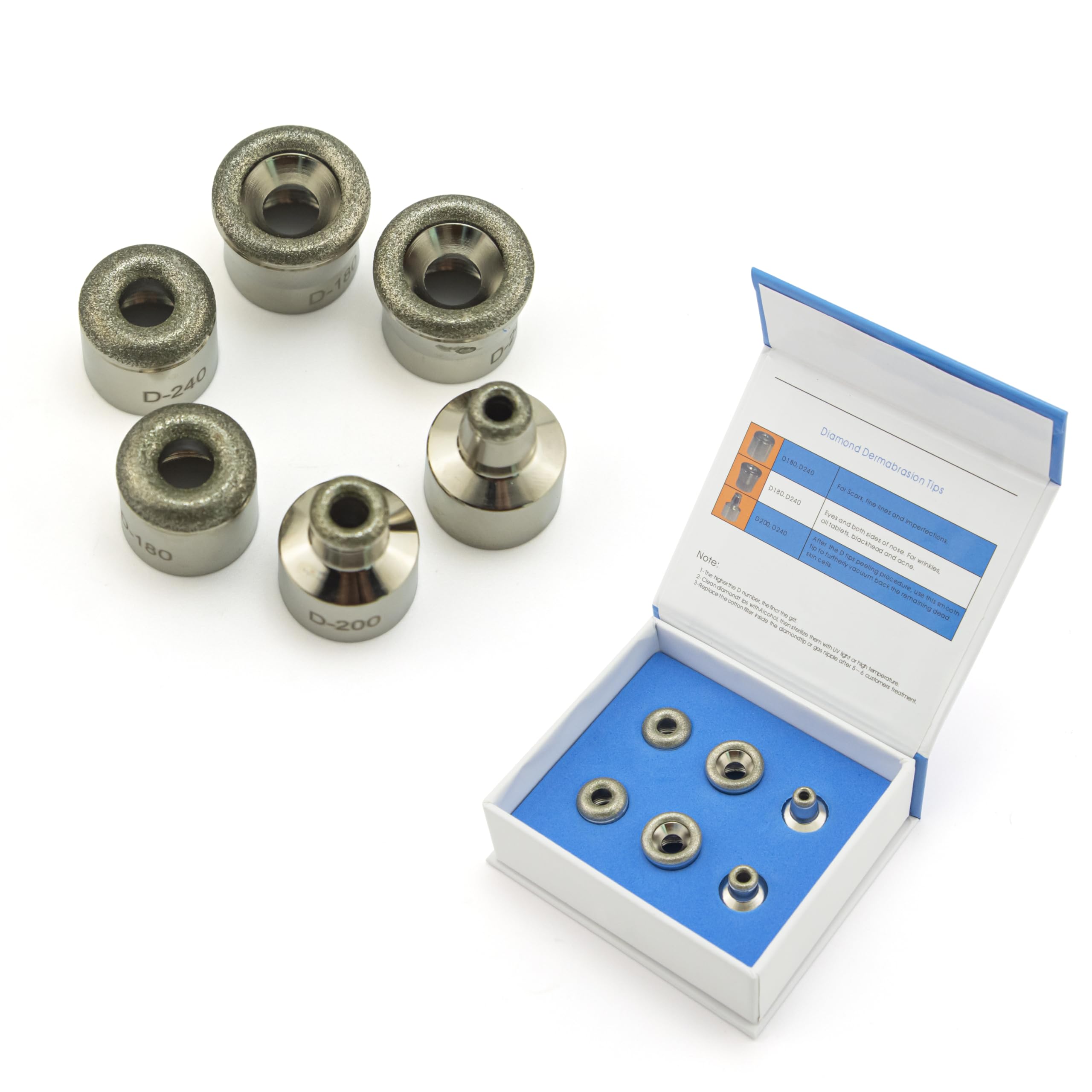 Diamond Dermabrasion Replacement Heads for Facial Skin Care - 6 Pack Beauty Tools for Microdermabrasion & Exfoliation - Perfect for At-Home Spa Treatments & Professional Skin Rejuvenation