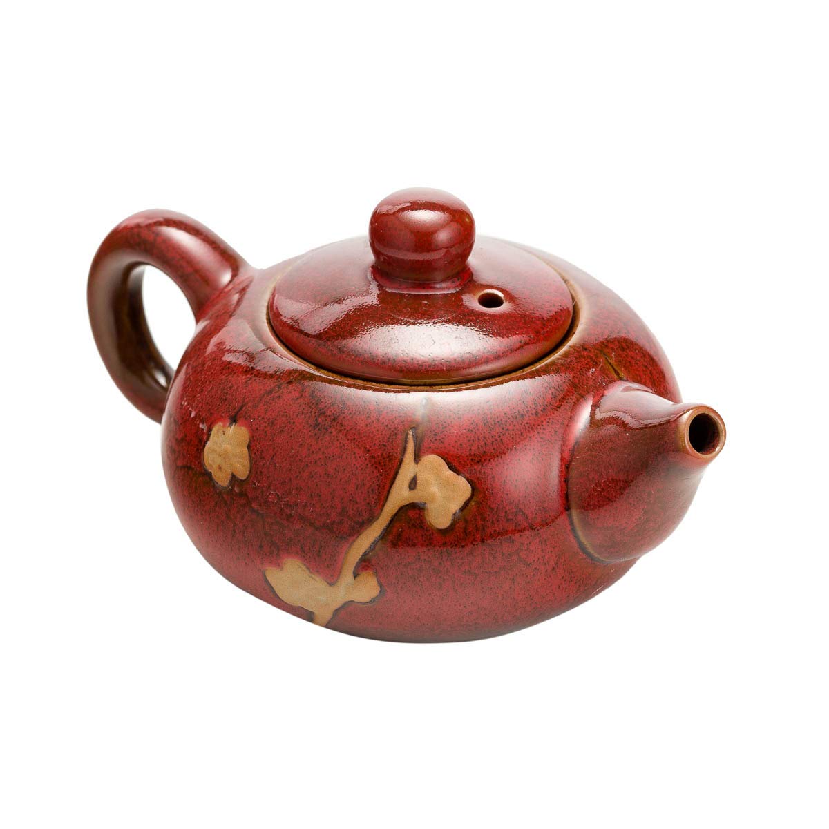Premium Handmade Chinese & Japanese Ceramic Tea Set - Traditional Tea Ceremony Kit with Teapot, 6 Teacups & Bamboo Tray (Red) - Perfect for Home Tea Parties, Zen Meditation & Cultural Gift Giving