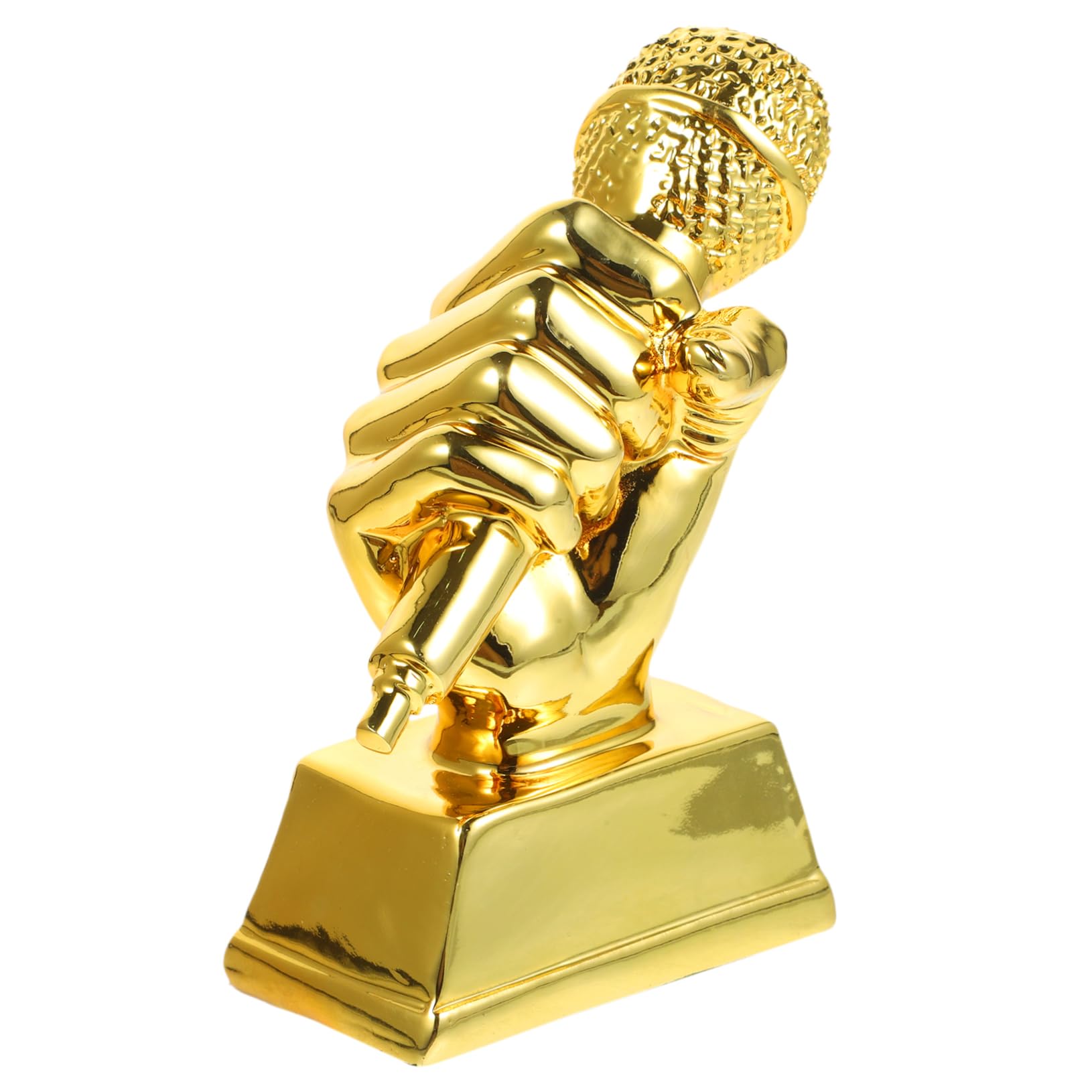 Milisten 2-Pack Golden Microphone Trophy Awards - Mini Microphone Party Favors, Radio & Music Voice Prize Toys for Karaoke Nights, Talent Shows & Award Ceremonies