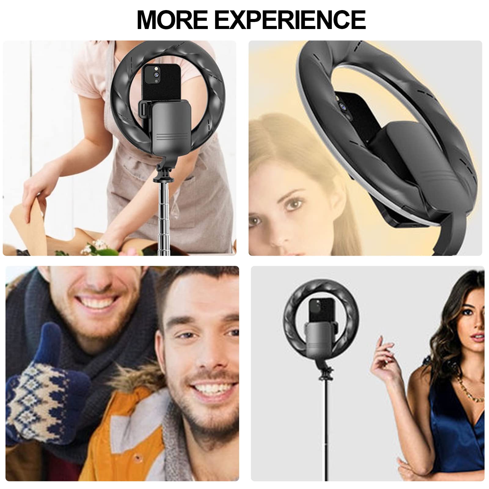 8 Inch LED Ring Light with Adjustable Tripod & Phone Holder - Perfect for Live Streaming, Video Shooting, YouTube, TikTok & Makeup (Dimmable, 3 Color Temperatures) - Ideal for Content Creators, Vloggers & Beauty Enthusiasts