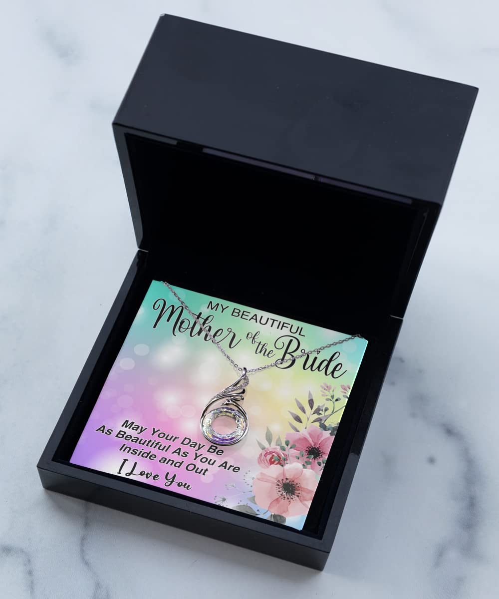 Mother of The Bride Sterling Silver Phoenix Necklace - Handmade Jewelry Gift for Mom, Beautiful Inside & Out - Perfect for Weddings, Anniversaries & Special Occasions