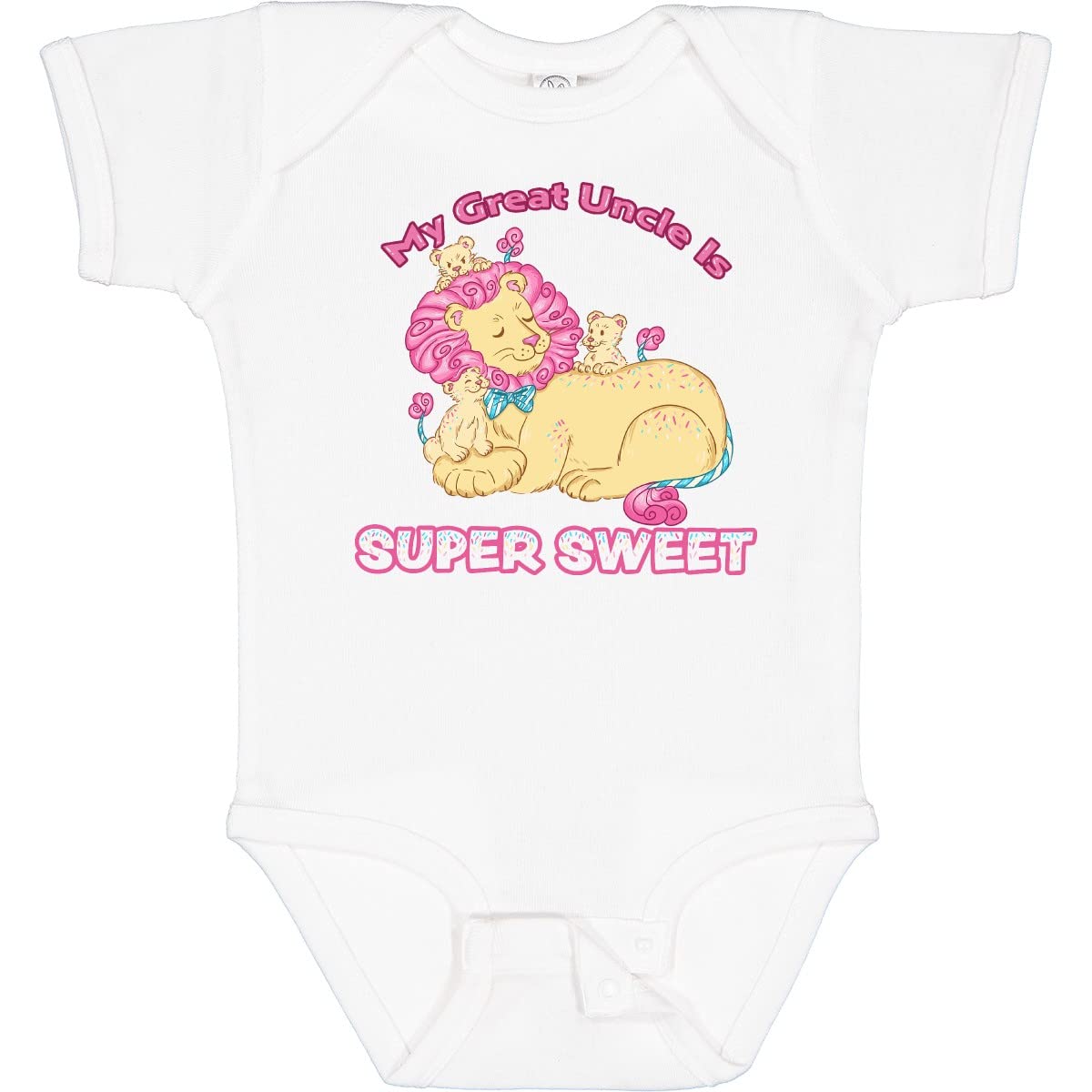 Inktastic My Great Uncle is Super Sweet Cotton Candy Lions Baby Bodysuit - Soft & Cute Infant Onesie for Boys & Girls - Perfect for Birthdays, Baby Showers & Family Photos