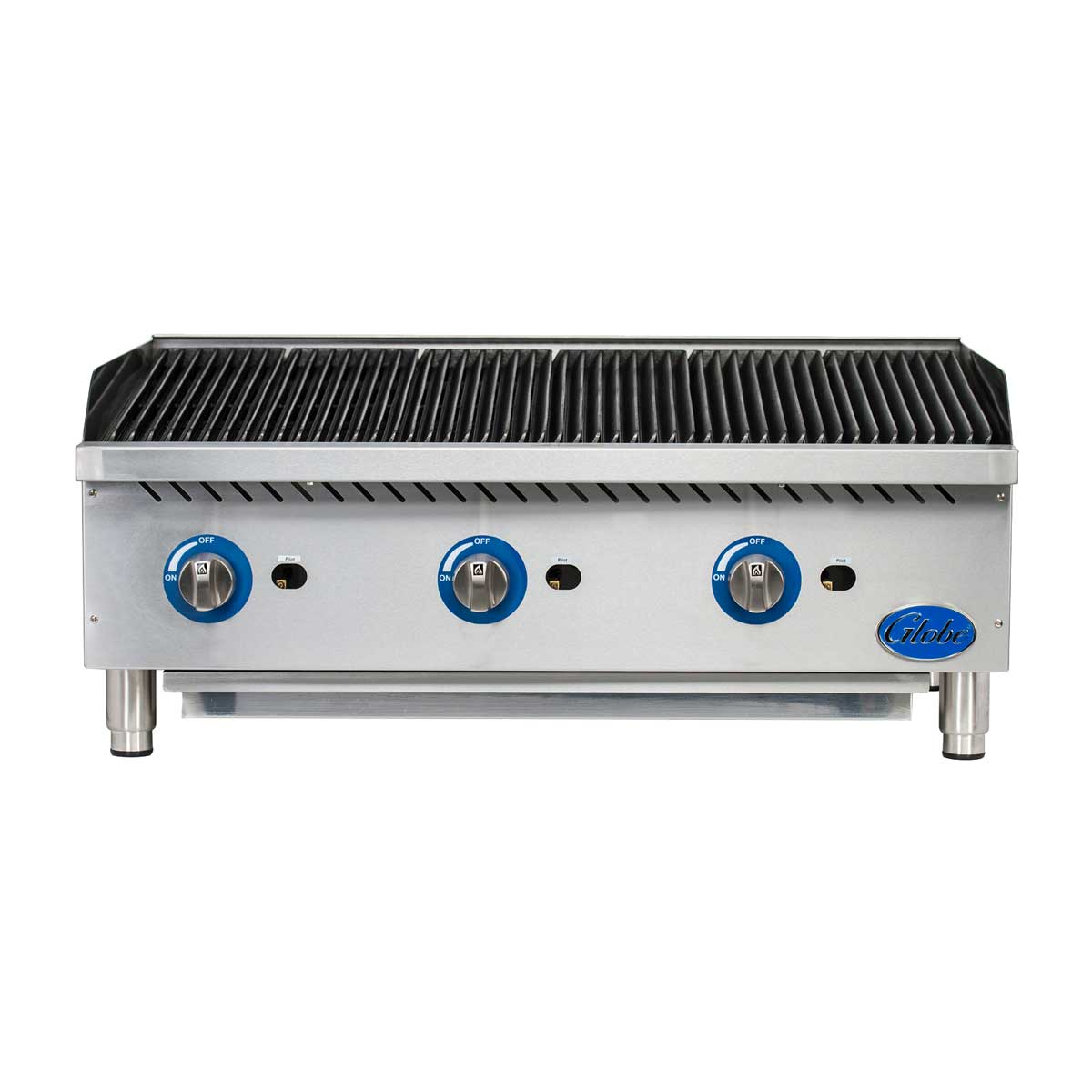 Globe GCB36G RK 36-Inch Gas Countertop Charbroiler with Char Rock Kit - Commercial Restaurant Grill for Steak, Burgers & Seafood