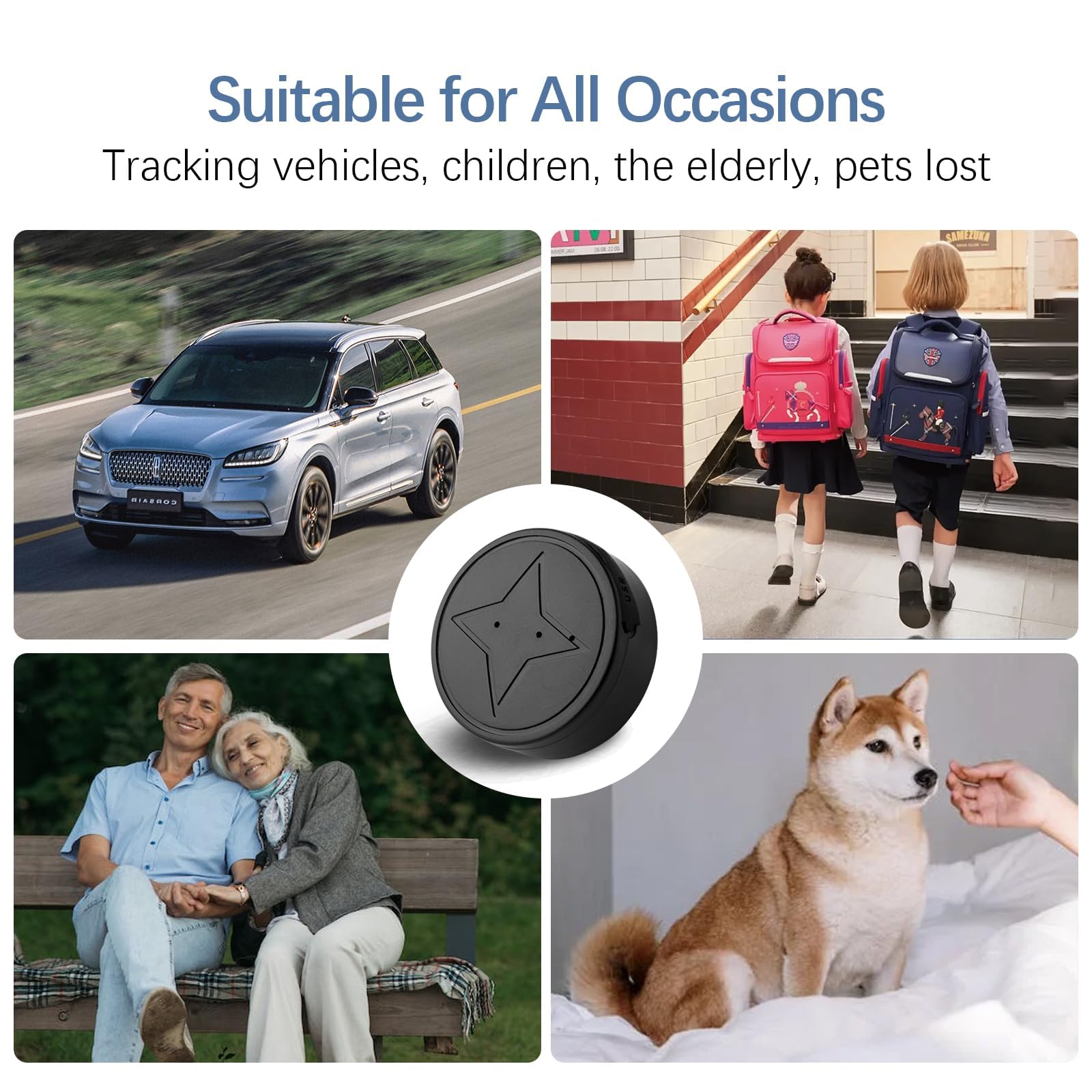 Mini GPS Tracker for Vehicles - Portable Magnetic Waterproof Real-Time Tracking Device with No Monthly Fee | Perfect for Car, Motorcycle, Kids, Pets & Asset Protection | Ideal for Fleet Management, Personal Safety & Anti-Theft Security