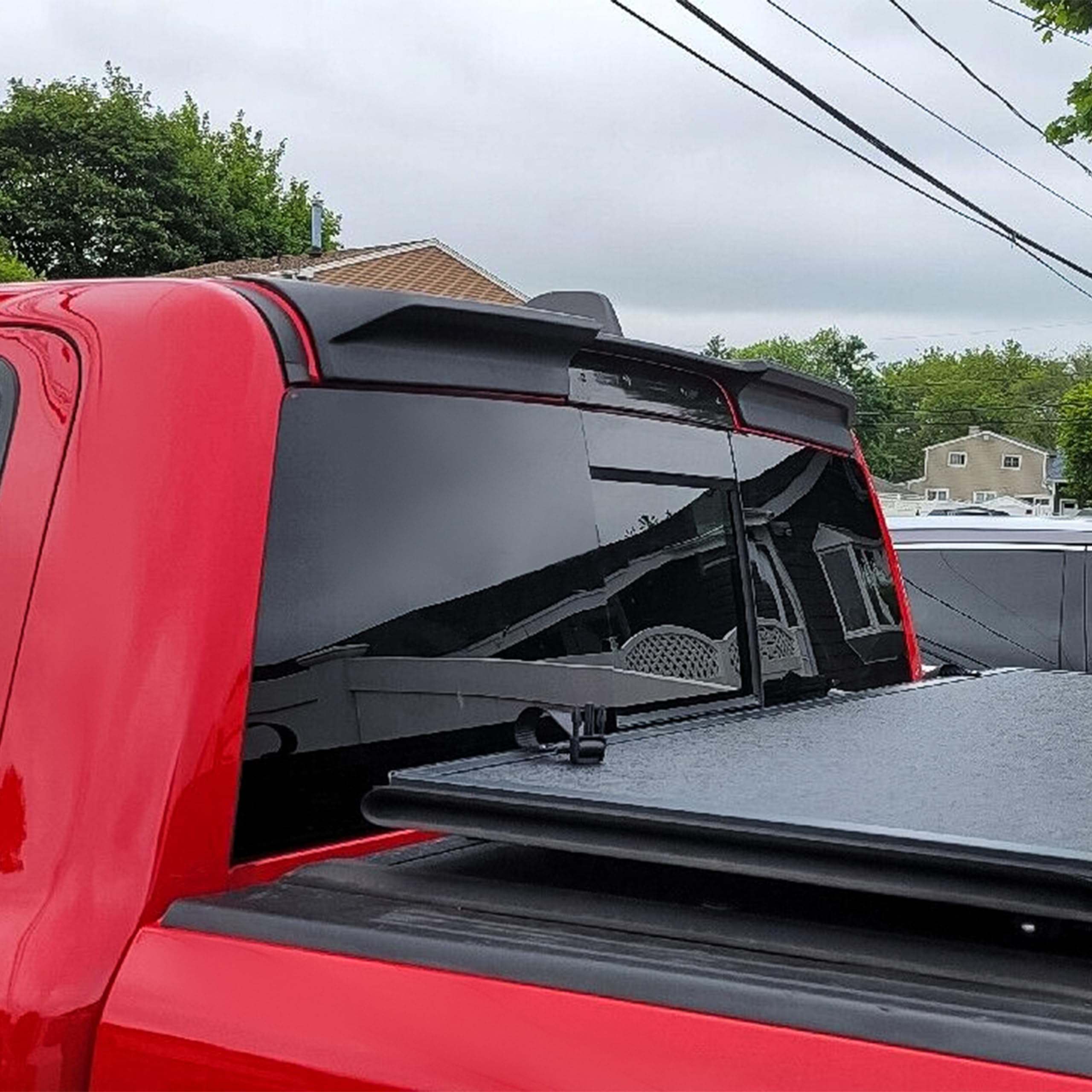 KUAFU Rear Roof Spoiler for 2019-2024 Dodge RAM 1500 Crew Cab | Black Truck Spoiler Wing | Enhances Aerodynamics & Style | Perfect for Pickup Truck Customization & Street Performance