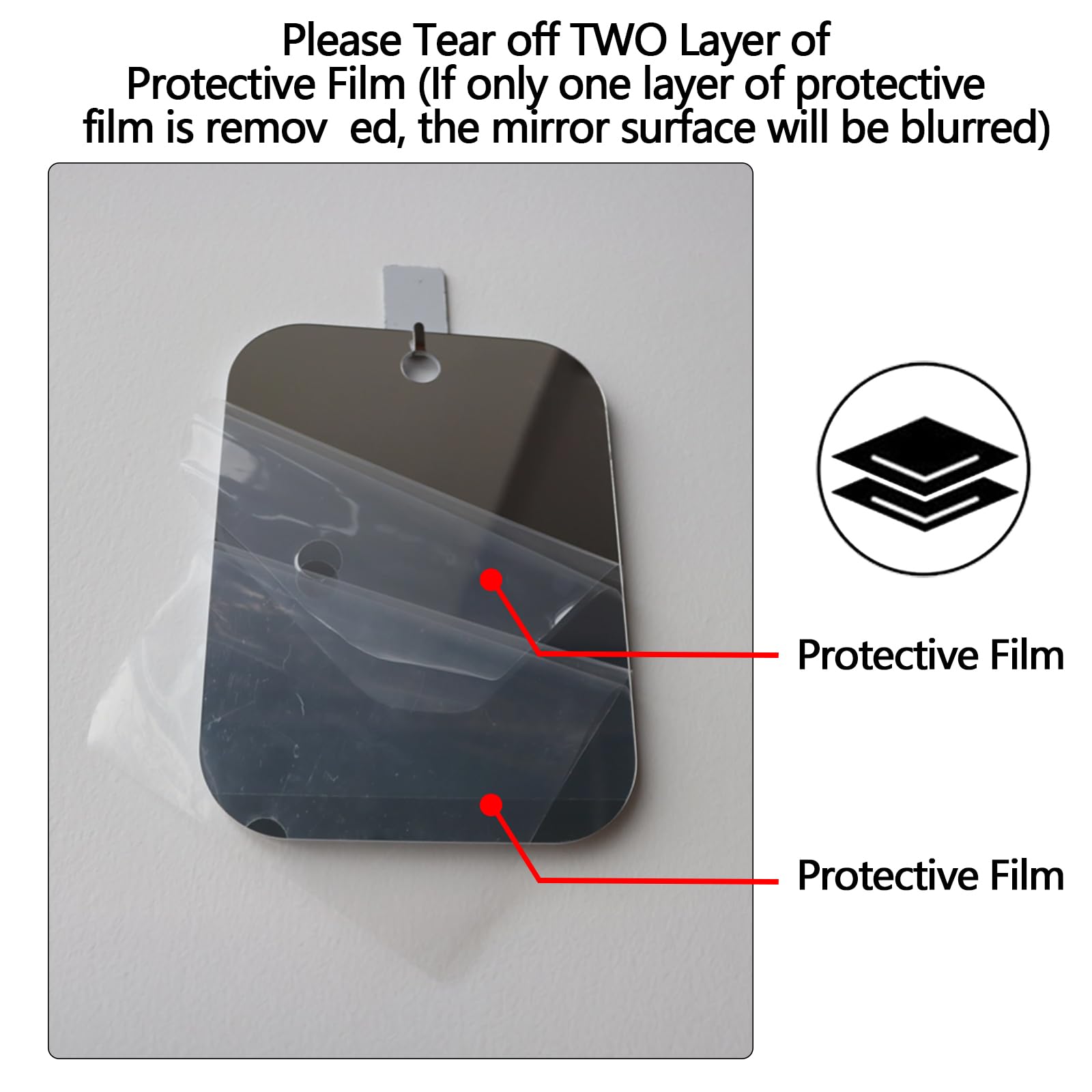 Fogless Shower Mirror for Shaving - 6x8 Inch Anti-Fog Bathroom Mirror, Unbreakable Plastic Wall Mounted Mirror for Shower, Locker & Travel - Perfect for Camping, Gym & Home Bathroom Use