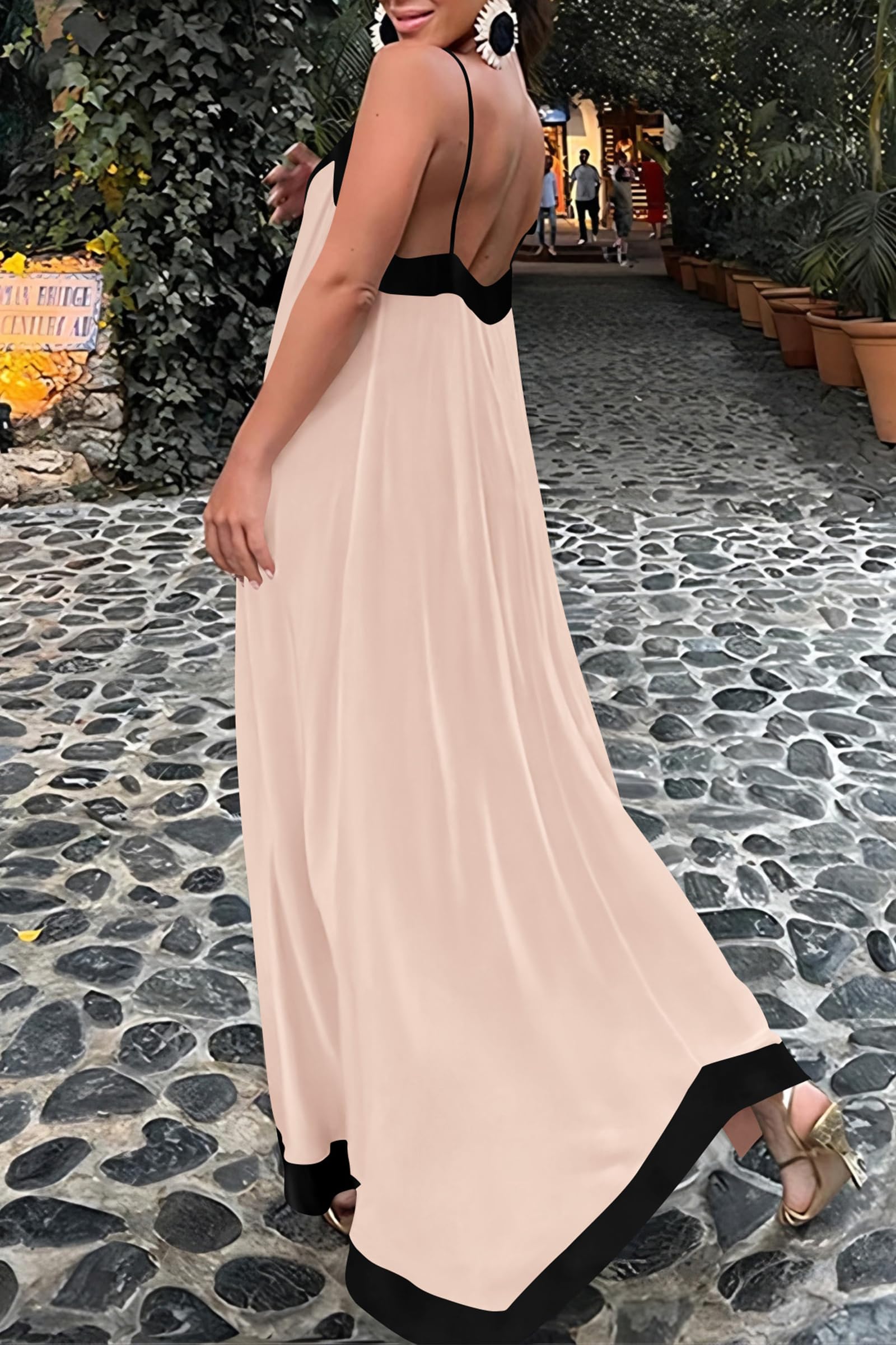 PRETTYGARDEN Women's Summer Maxi Dress 2025 - Sleeveless V-Neck Spaghetti Strap Flowy Elegant Beach Wedding Party Dress for Vacation, Holiday & Special Occasions