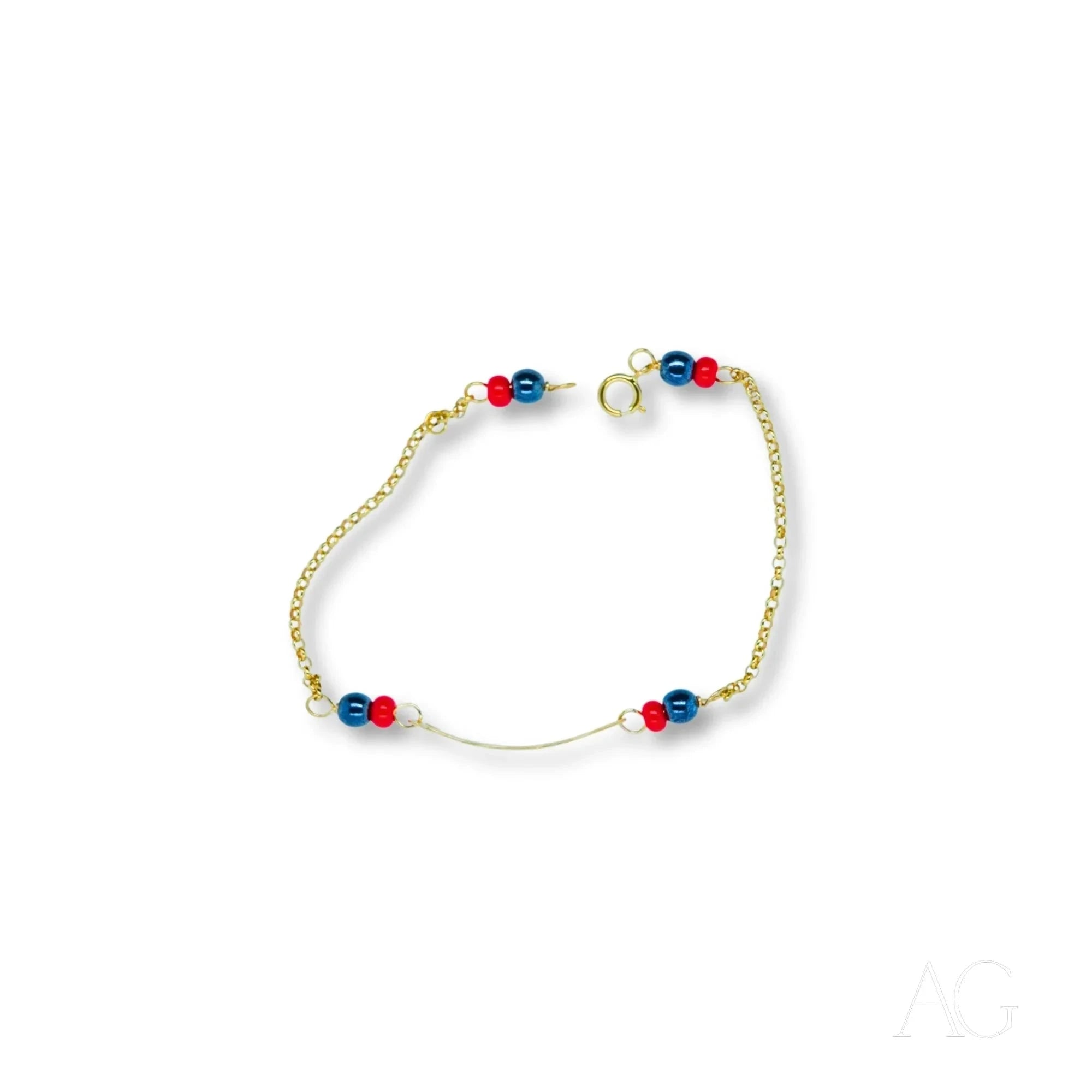 18K Gold Kids' Bracelet with Black Coral & Heart Charm - Elegant Gift for Birthdays, Baptism & Special Occasions