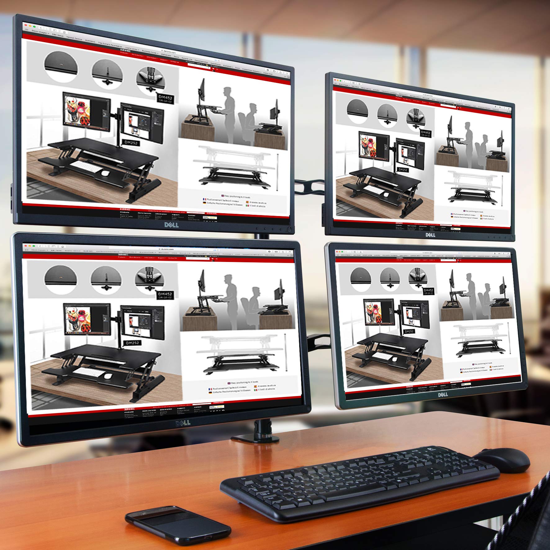 Duronic DM15 DM25 DM35 60cm Black Monitor Pole | Steel Desk Mount Arm Extension | 600mm Length 32mm Diameter with Clamp | Perfect for Multi-Monitor Setup & Ergonomic Workstations