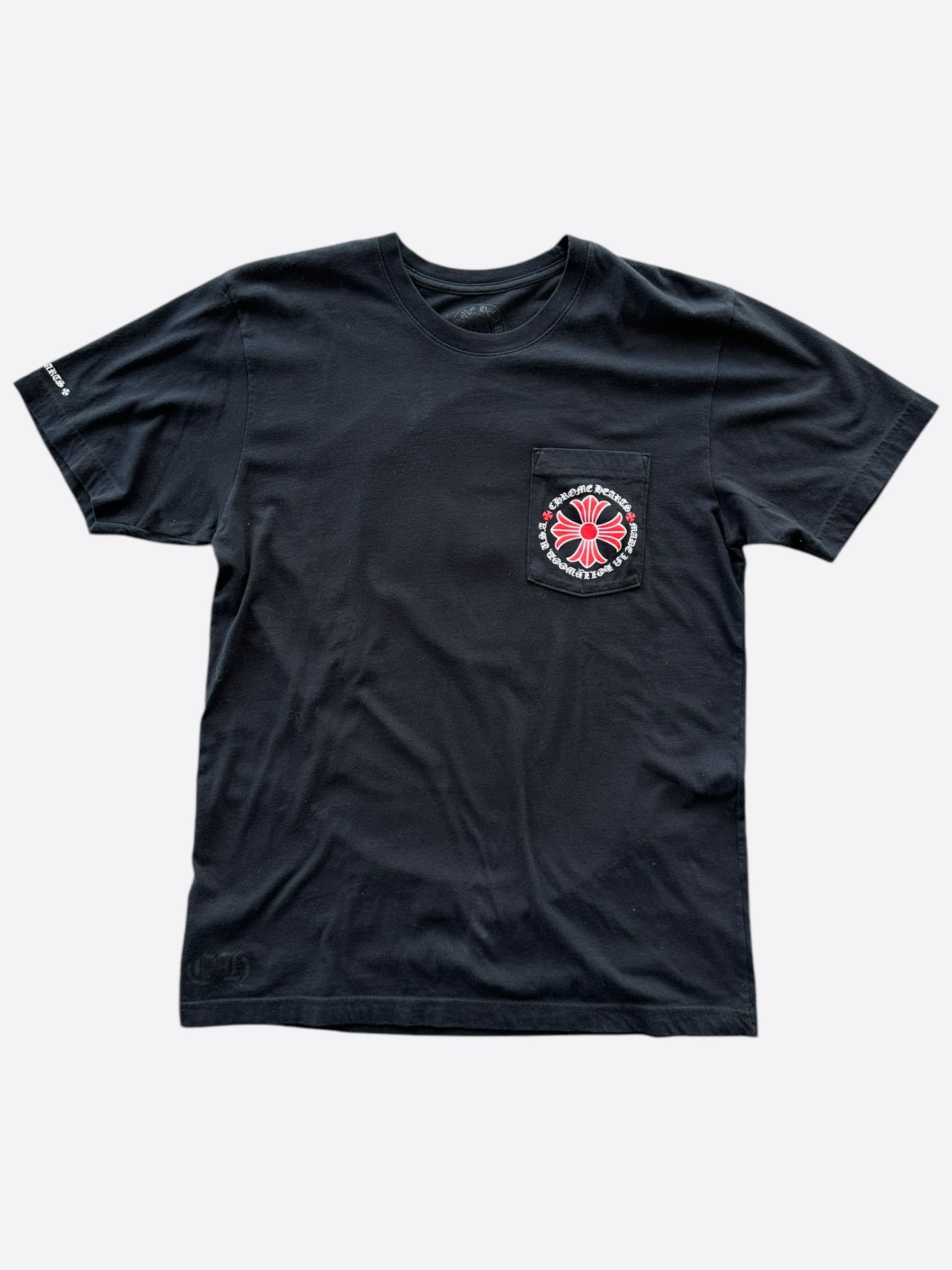 Chrome Hearts Black & Red Cross Logo T-Shirt for Men - Stylish Graphic Tee for Casual Wear & Street Fashion