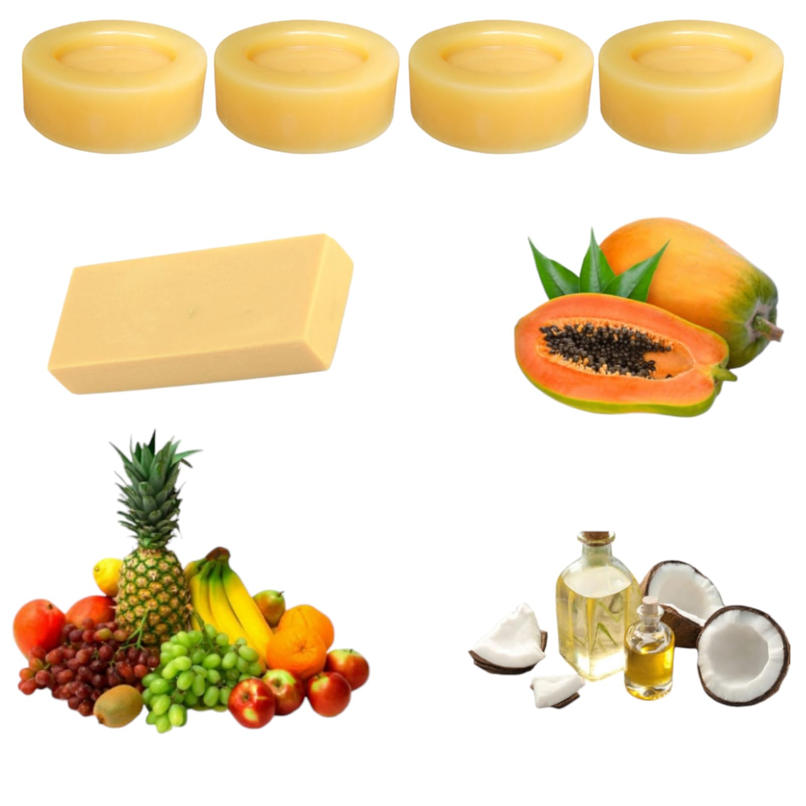 Natural Papaya Base Mix Fruit Soap for Glowing Skin - Exfoliating & Moisturizing Body Wash for Dry & Sensitive Skin | Perfect for Daily Shower, Spa & Gift Giving