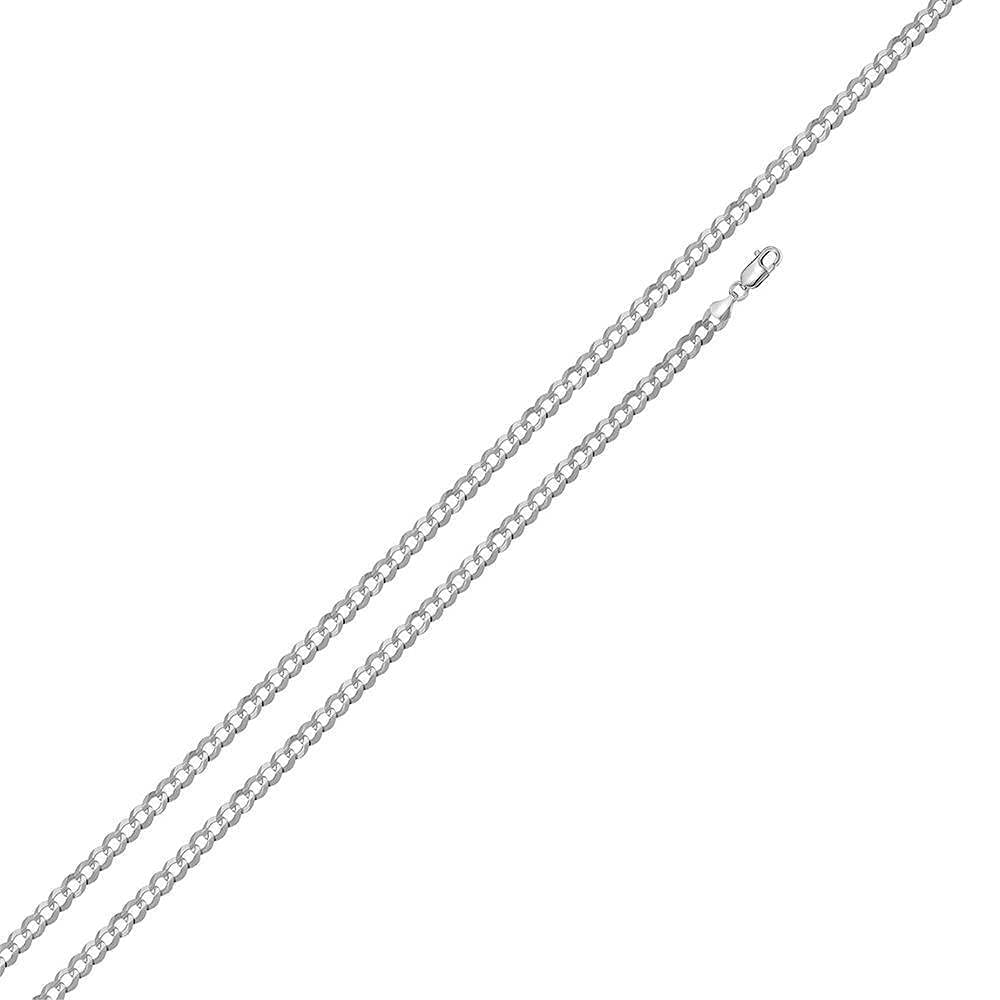925 Sterling Silver Super Flat High Polished 2.1mm Curb Chain Necklace for Women | Elegant Everyday Jewelry & Gift for Her