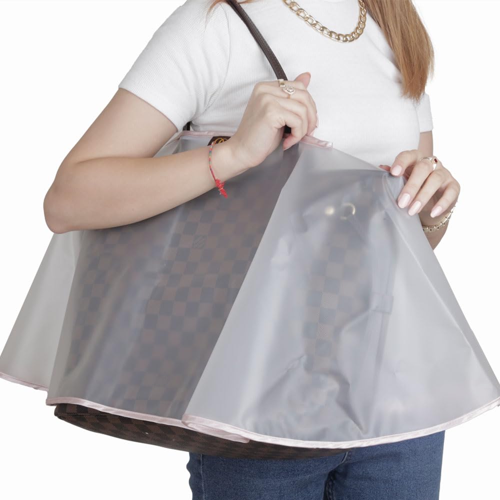Clear Waterproof Rain Cover for Designer Handbags, Tote Bags & Purses - Reusable Transparent Rain Slicker Protector | Perfect for Travel, Commuting & Outdoor Events