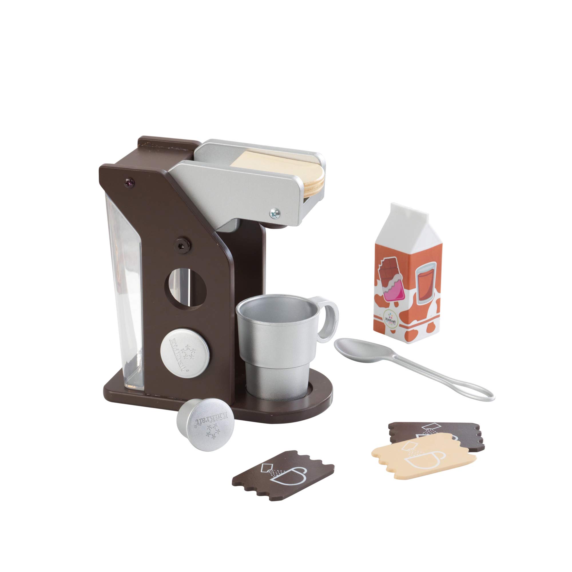KidKraft Children's Espresso Coffee Set - Pretend Play Kitchen Toys for Toddlers Ages 3+, Barista Role Play Accessories with Realistic Features - Perfect Gift for Imaginative Play & Early Learning Development (Great for Birthday Gifts, Daycare Activities & Family Playtime)