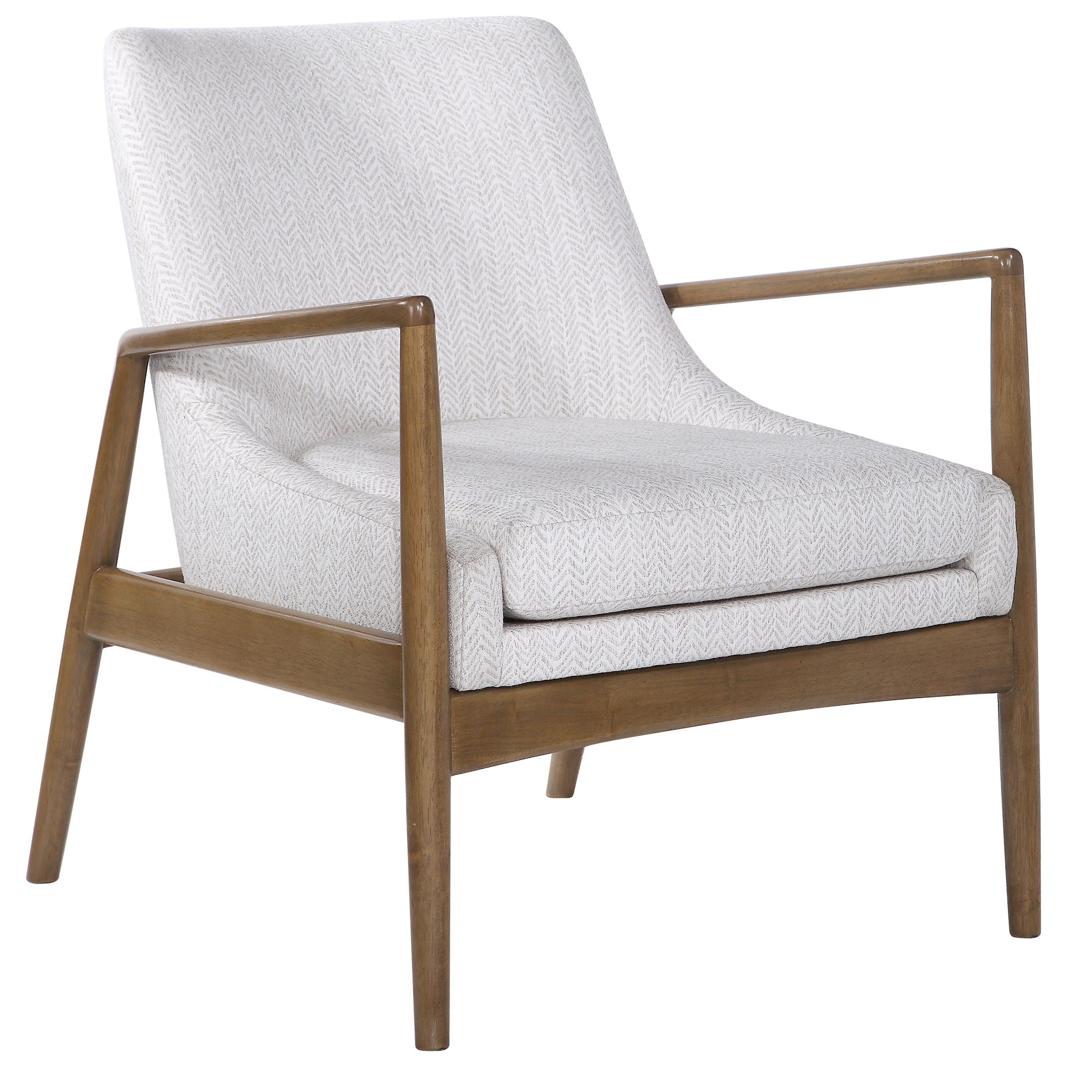 White Bev Accent Chair - Modern Upholstered Lounge Chair for Living Room, Bedroom, or Office - Perfect for Reading, Relaxing, and Adding Stylish Seating