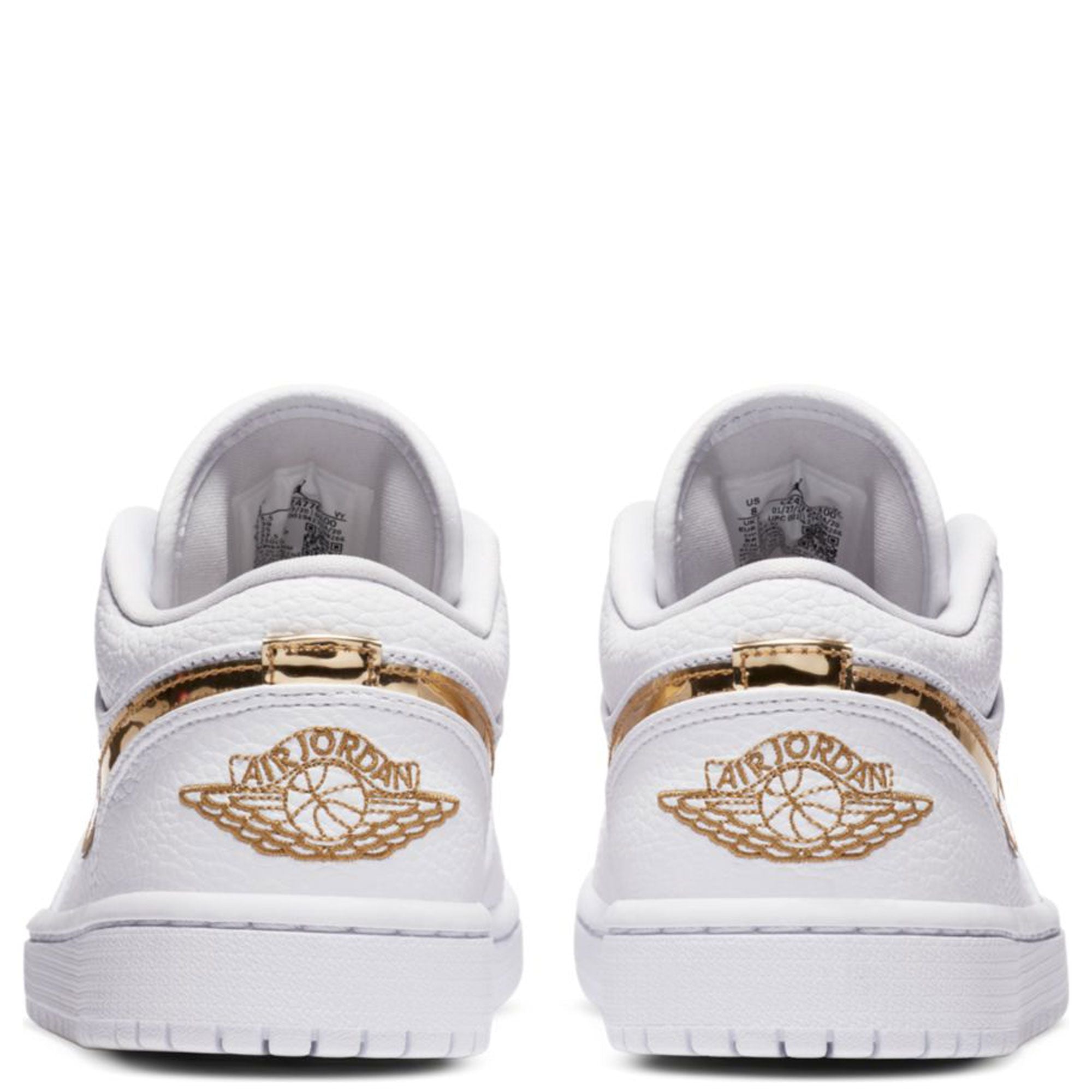 Nike Women's Air Jordan 1 Low SE Sneakers - White & Metallic Gold Basketball Shoes for Women | Casual Streetwear & Gym Workout Fashion