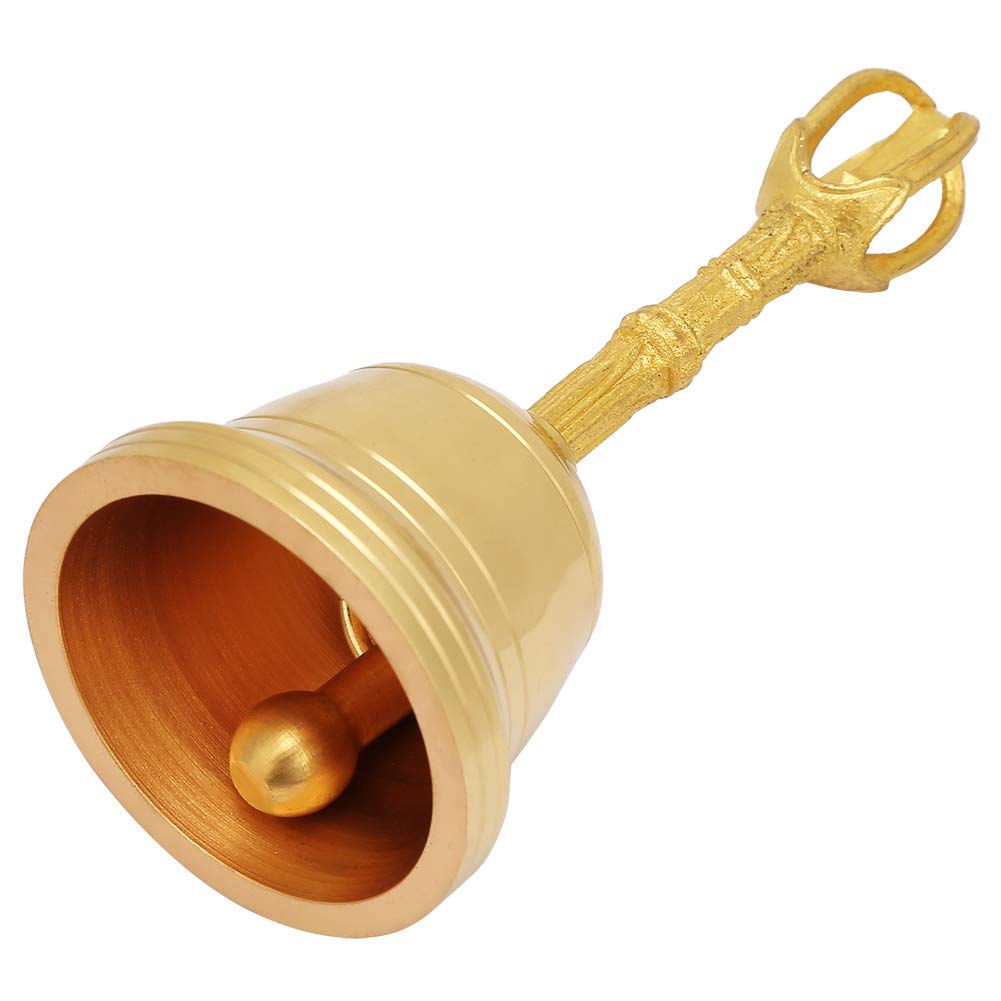 Shanrya Hand Bell - Clear & Peaceful Sound for Good Luck, Temple Decor, Home Meditation & Yoga Accessories