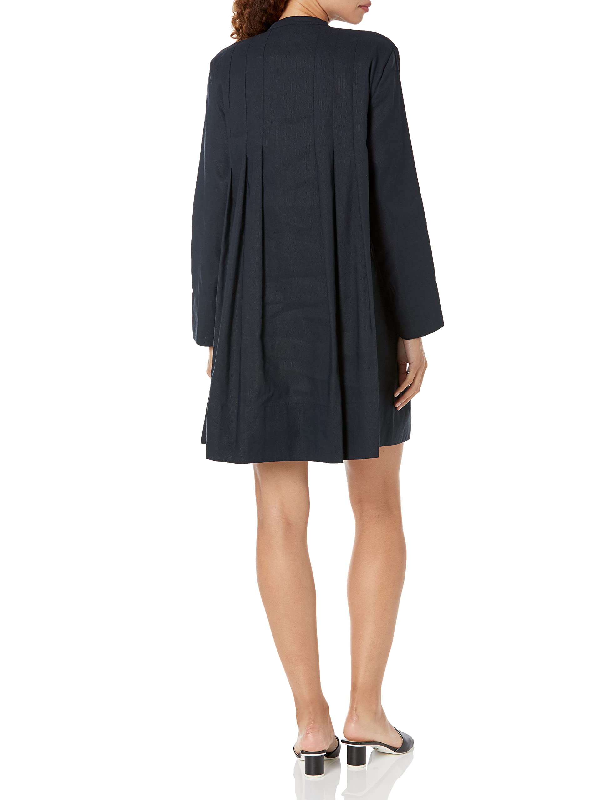 Vince Women's Trapeze Pleats Long Sleeve Dress - Elegant Flowy Midi Dress for Work, Party & Special Occasions | Comfortable Stretch Fabric for All-Day Wear