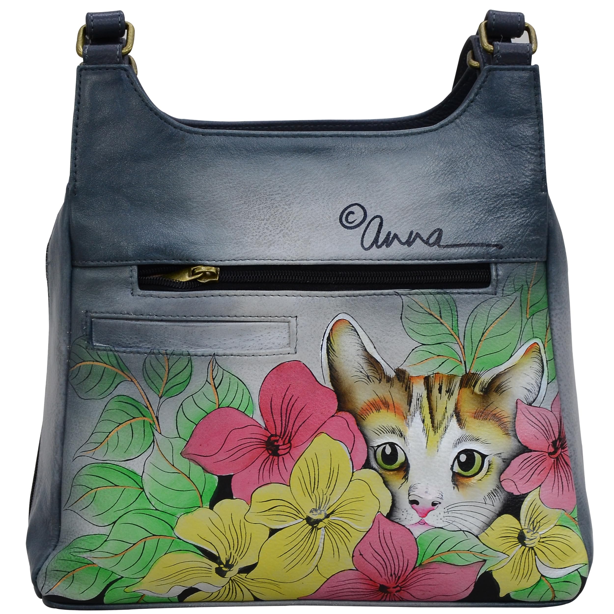 Anuschka Anna Women's Hand-Painted Leather Triple Compartment Satchel Purse - Perfect for Work, Travel & Everyday Use