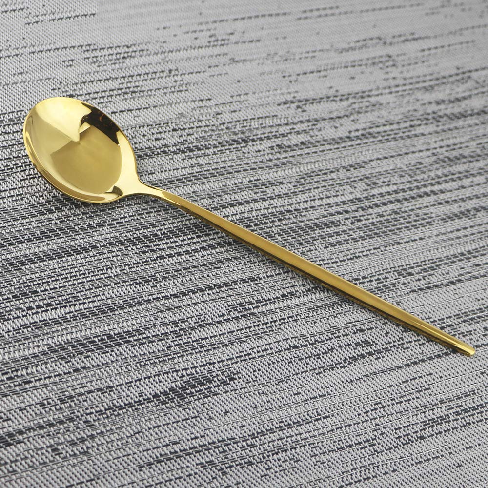 24-Piece Gold Mirror Flatware Set - 304 Stainless Steel Cutlery Set with Knives, Forks & Spoons - Elegant Dinnerware for Formal Dining, Wedding Gifts & Luxury Table Setting (Gold Finish)