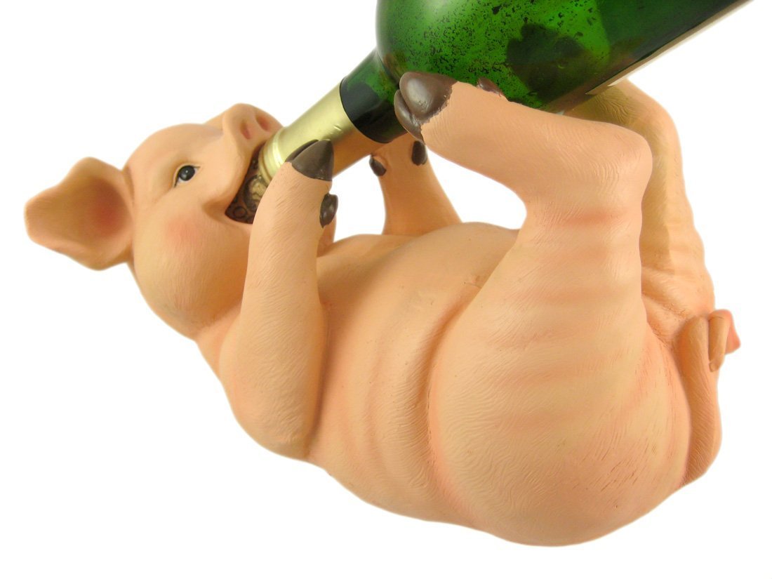 SWINE WINE Pig-Shaped Bottle Holder - Funny Kitchen Decor for Wine & Liquor Bottles - Perfect for BBQ Parties, Housewarming Gifts & Pig-Themed Collections